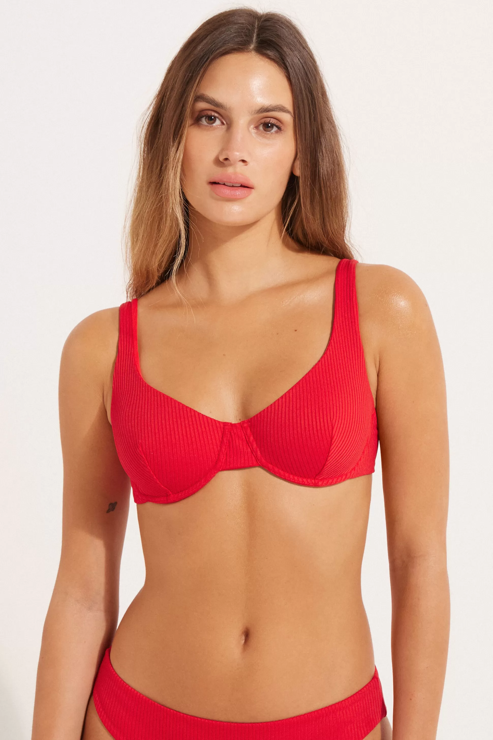 Bikini Balconcino Microfibra Riciclata Costine - Balconcino - Donna | >Tezenis Online