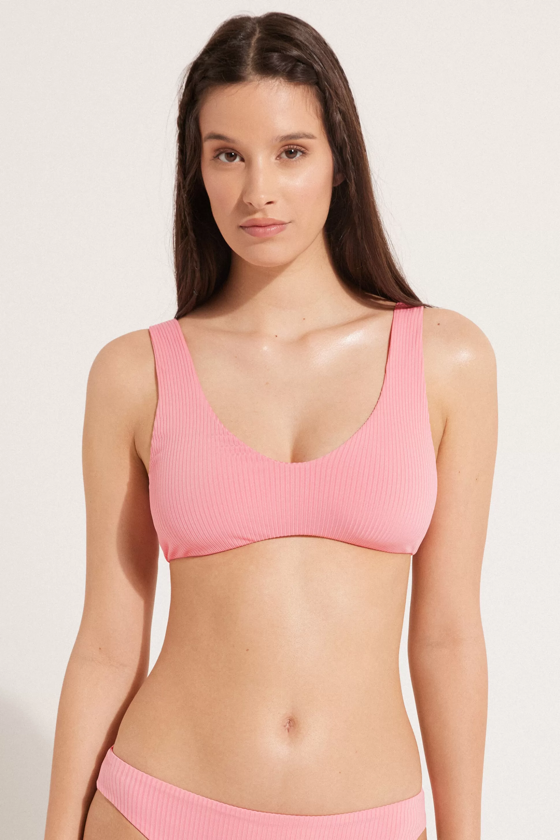 Bikini Bra Top Imbottitura Estraibile Microfibra Riciclata Costine - Bikini Top - Donna | >Tezenis Best Sale