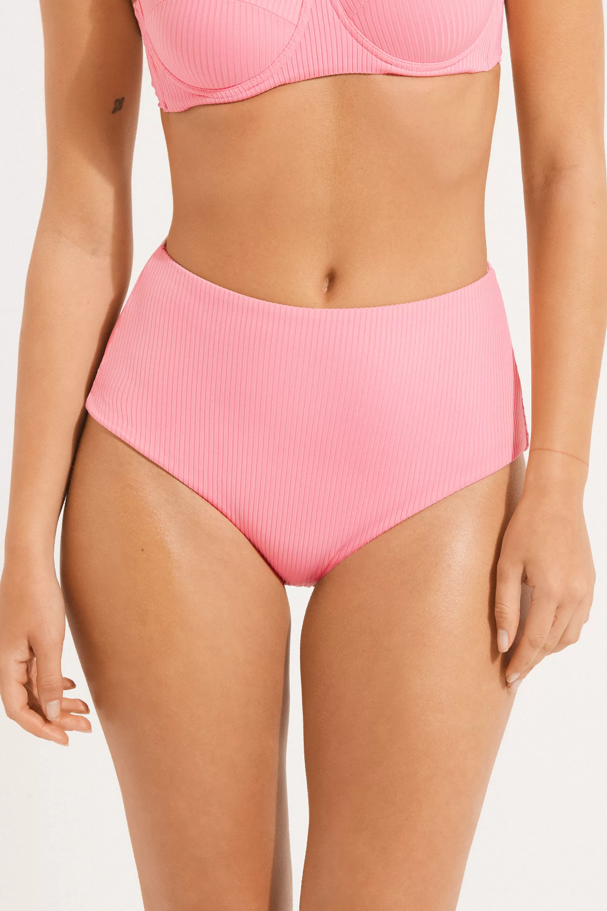 Bikini Slip Alto Microfibra Riciclata Costine - Slip - Donna | >Tezenis Outlet