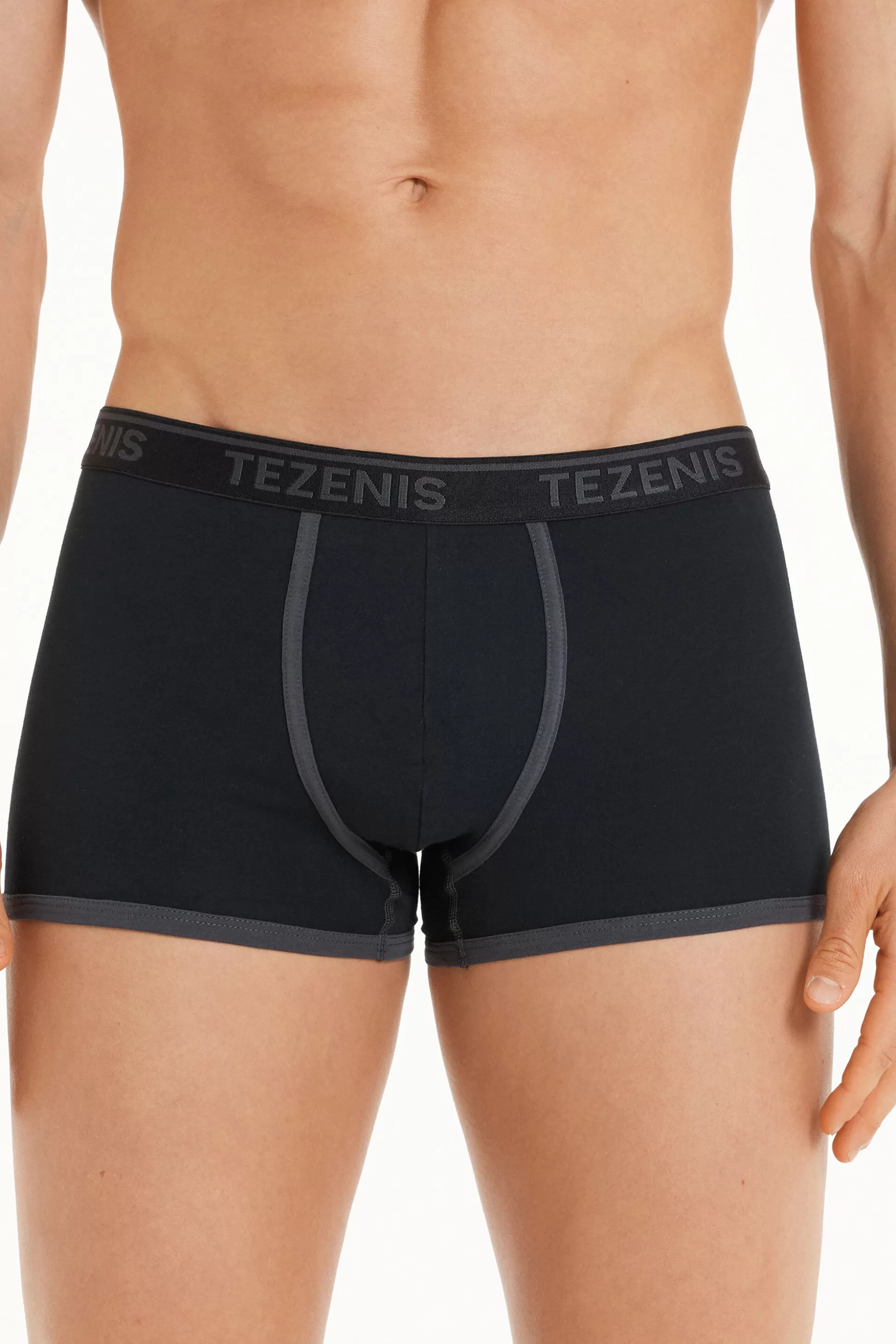 Boxer In Cotone Bordi A Contrasto Con Logo - Boxer - Uomo | >Tezenis Online