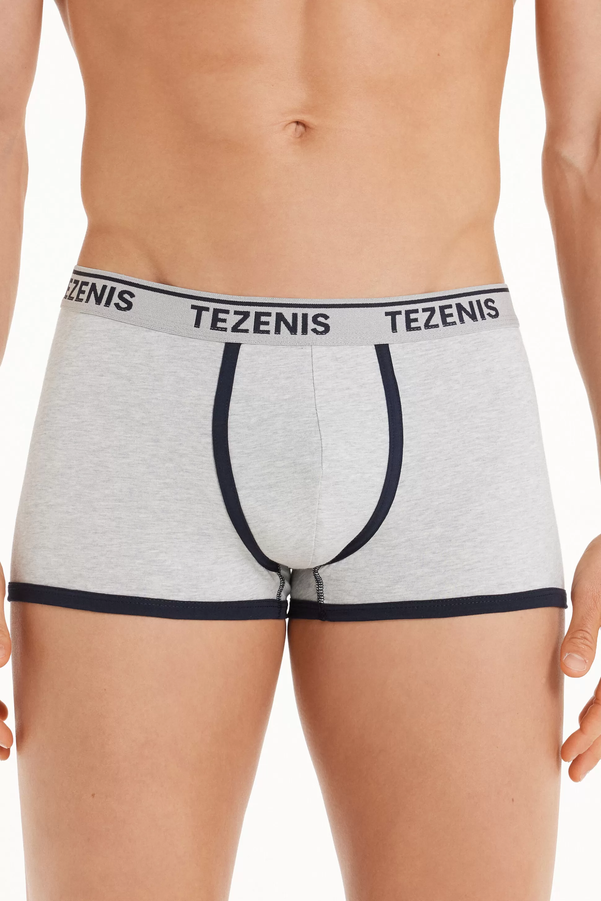 Boxer In Cotone Bordi A Contrasto Con Logo - Boxer - Uomo | >Tezenis Shop