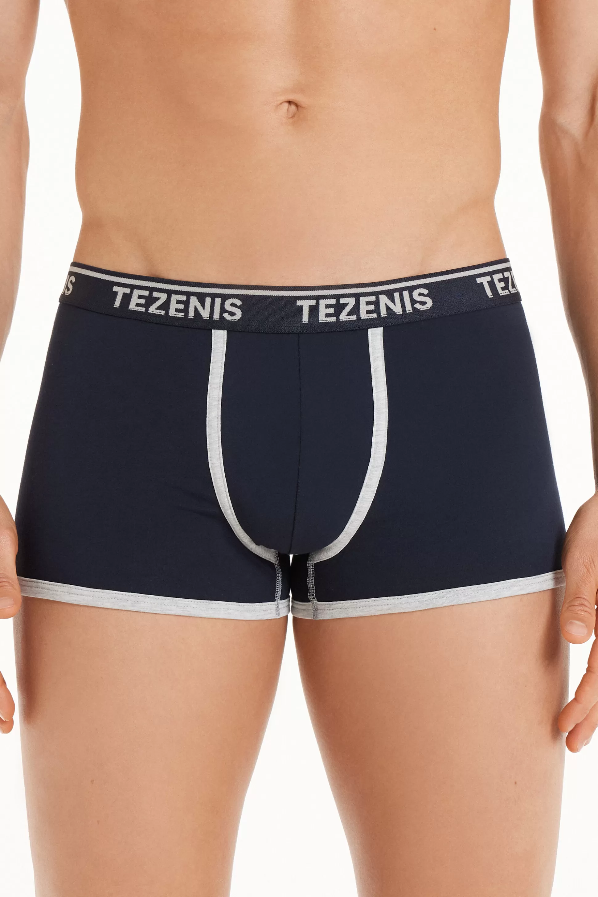 Boxer In Cotone Bordi A Contrasto Con Logo - Boxer - Uomo | >Tezenis New