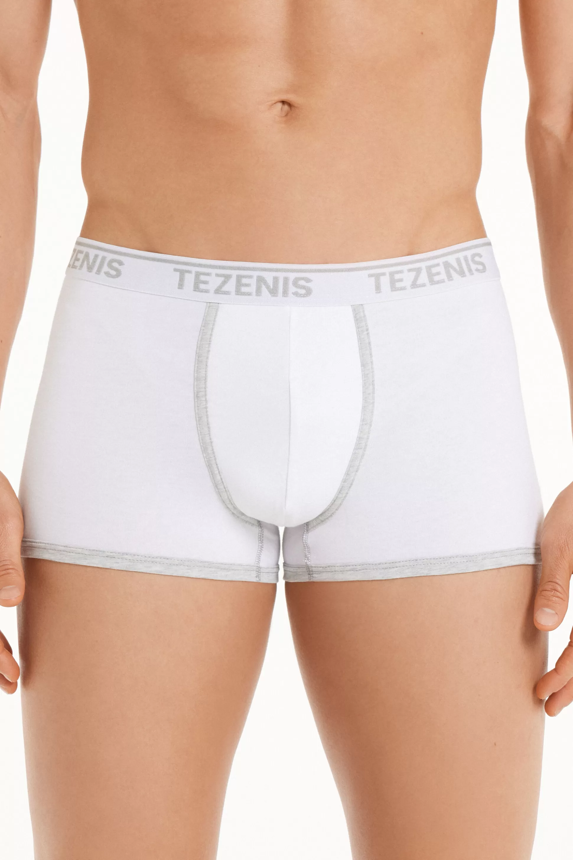 Boxer In Cotone Bordi A Contrasto Con Logo - Boxer - Uomo | >Tezenis Store