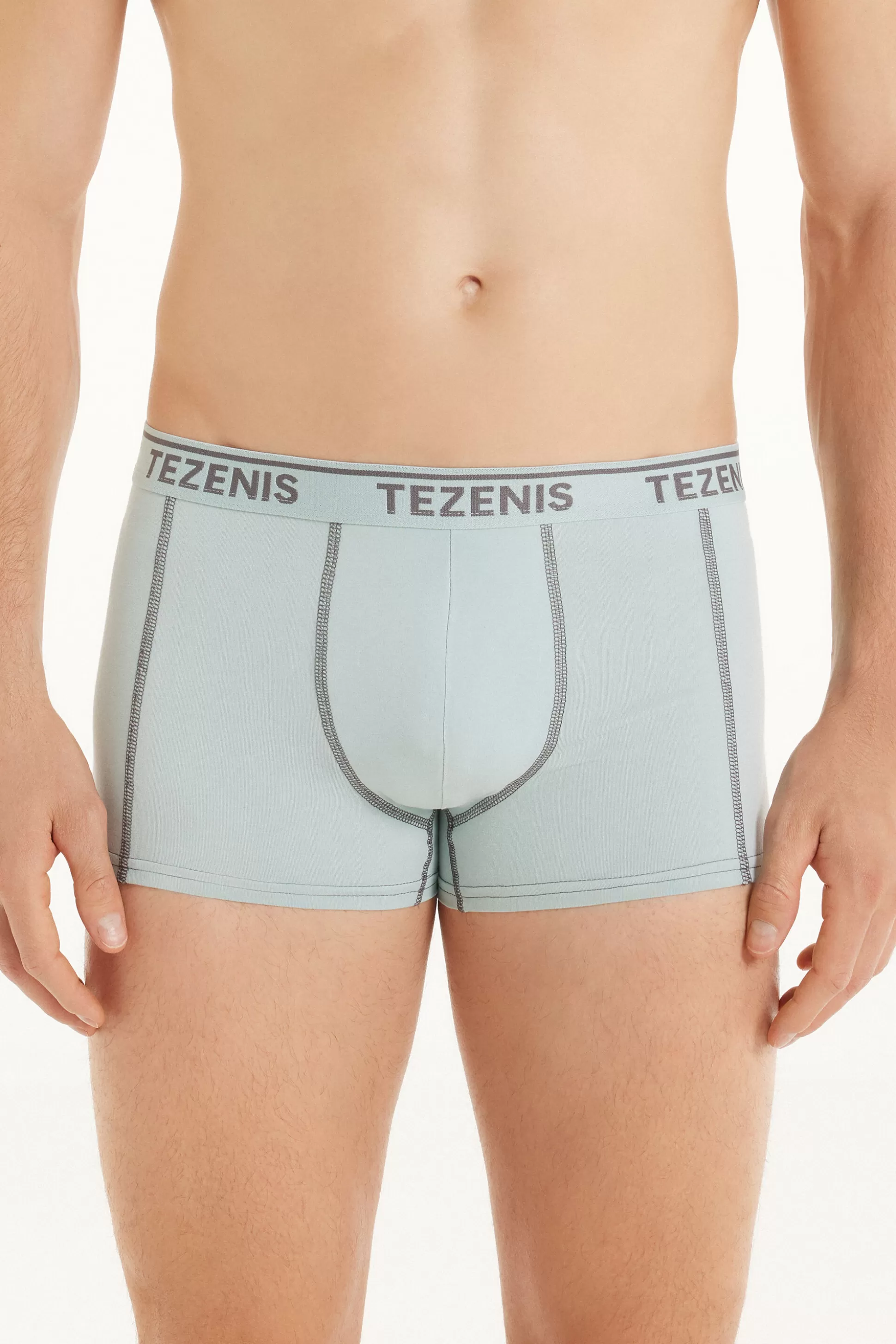 Boxer In Cotone Cuciture A Contrasto Con Logo - Boxer - Uomo | >Tezenis Fashion