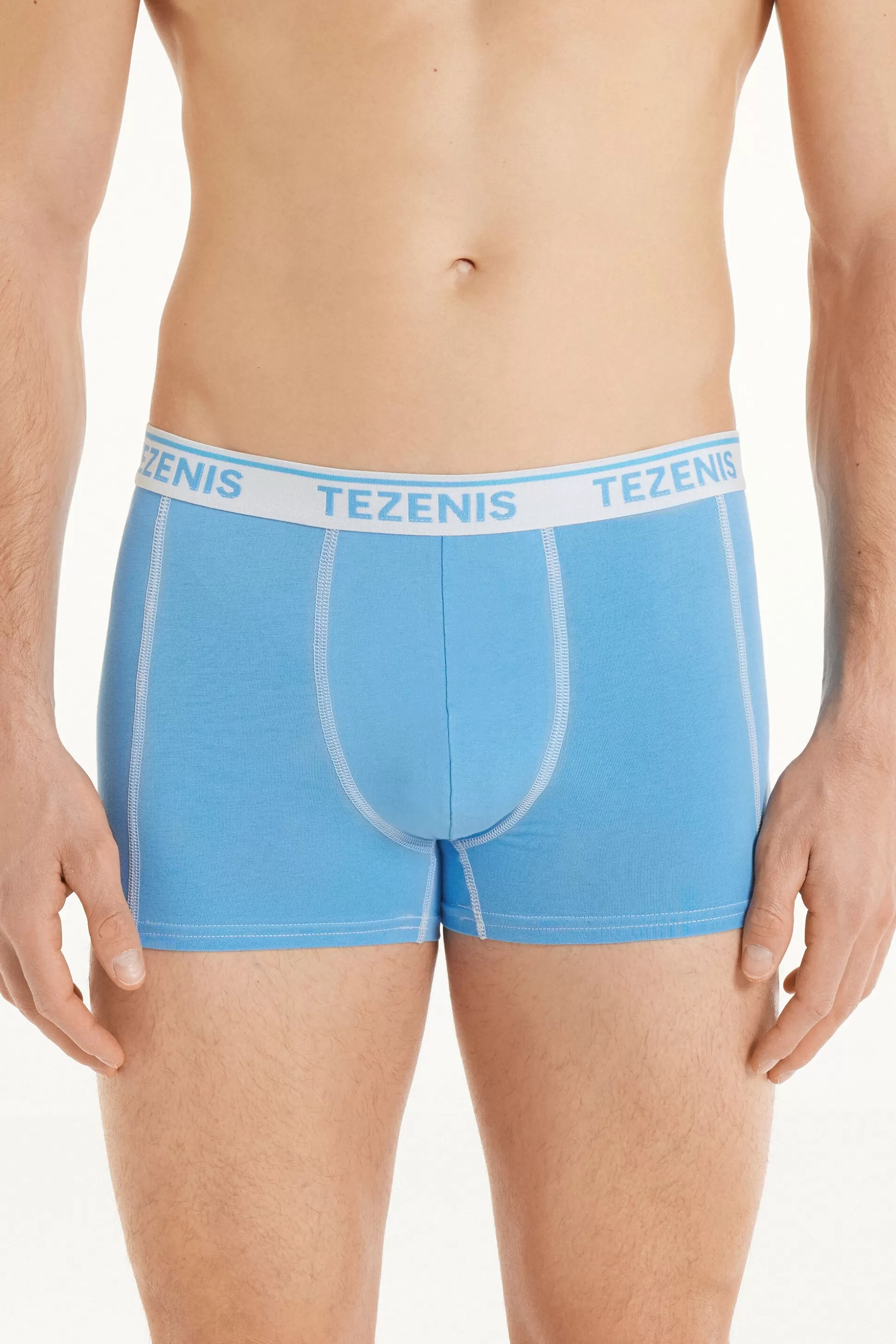 Boxer In Cotone Cuciture A Contrasto Con Logo - Boxer - Uomo | >Tezenis Hot