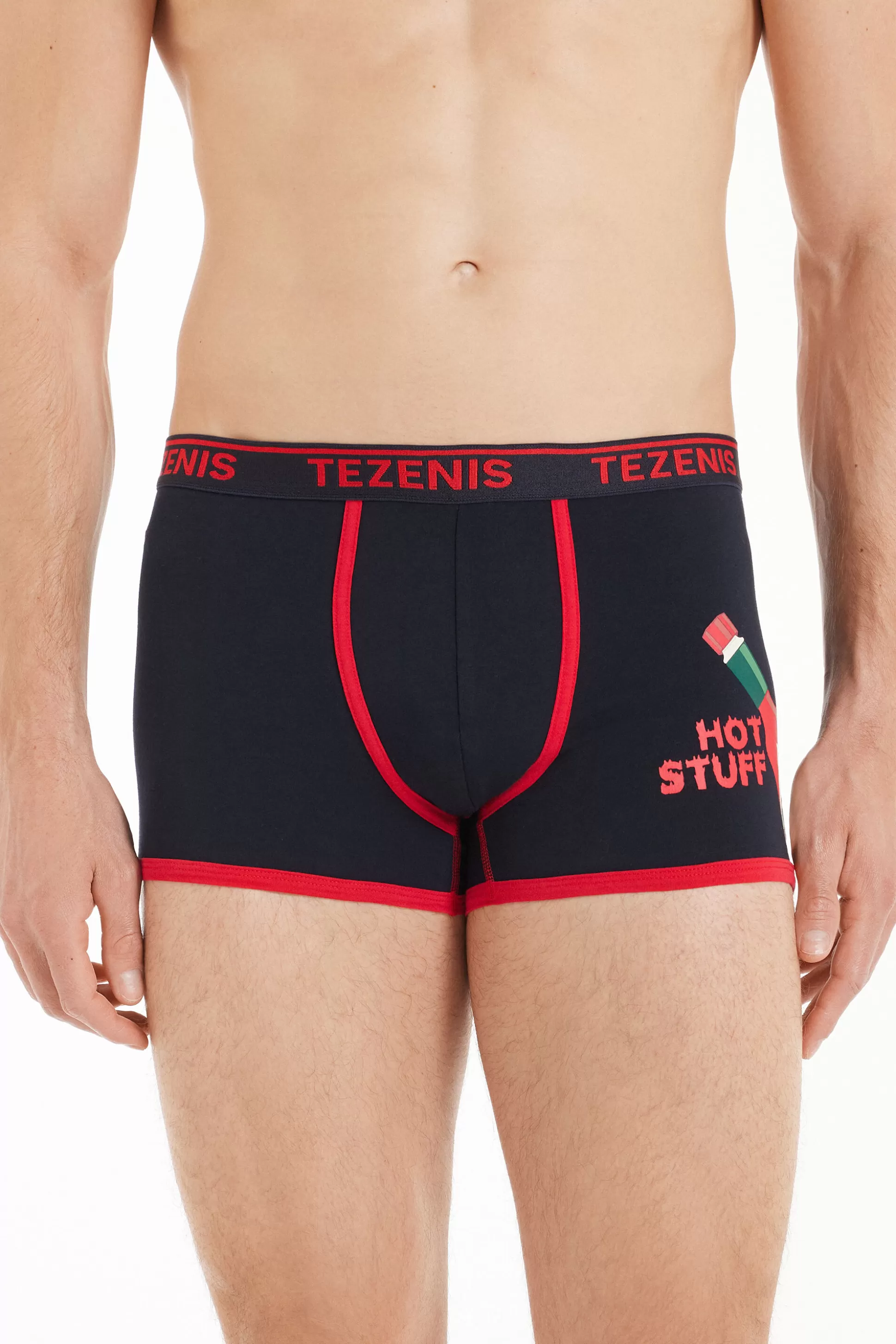 Boxer In Cotone Stampato Bordi A Contrasto Con Logo - Boxer - Uomo | >Tezenis Flash Sale