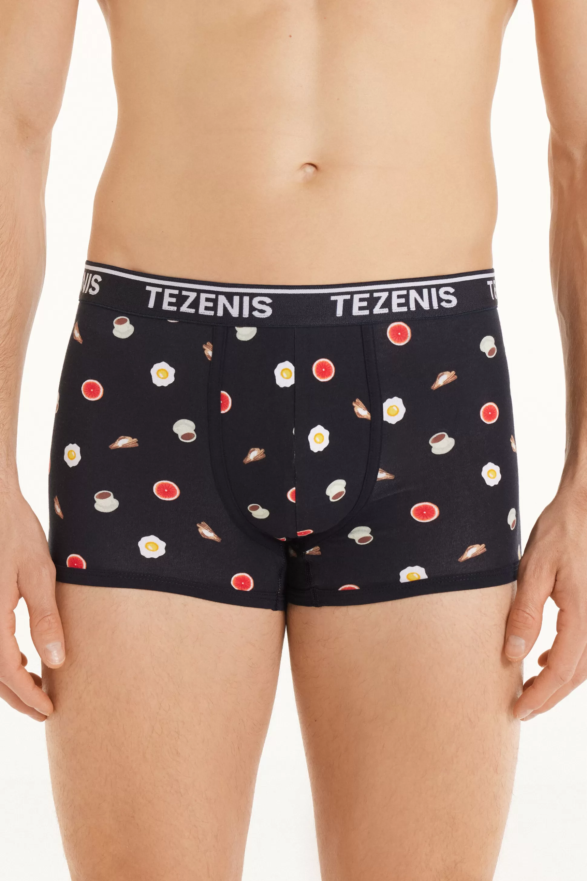 Boxer In Cotone Stampato Bordi A Contrasto Con Logo - Boxer - Uomo | >Tezenis Outlet