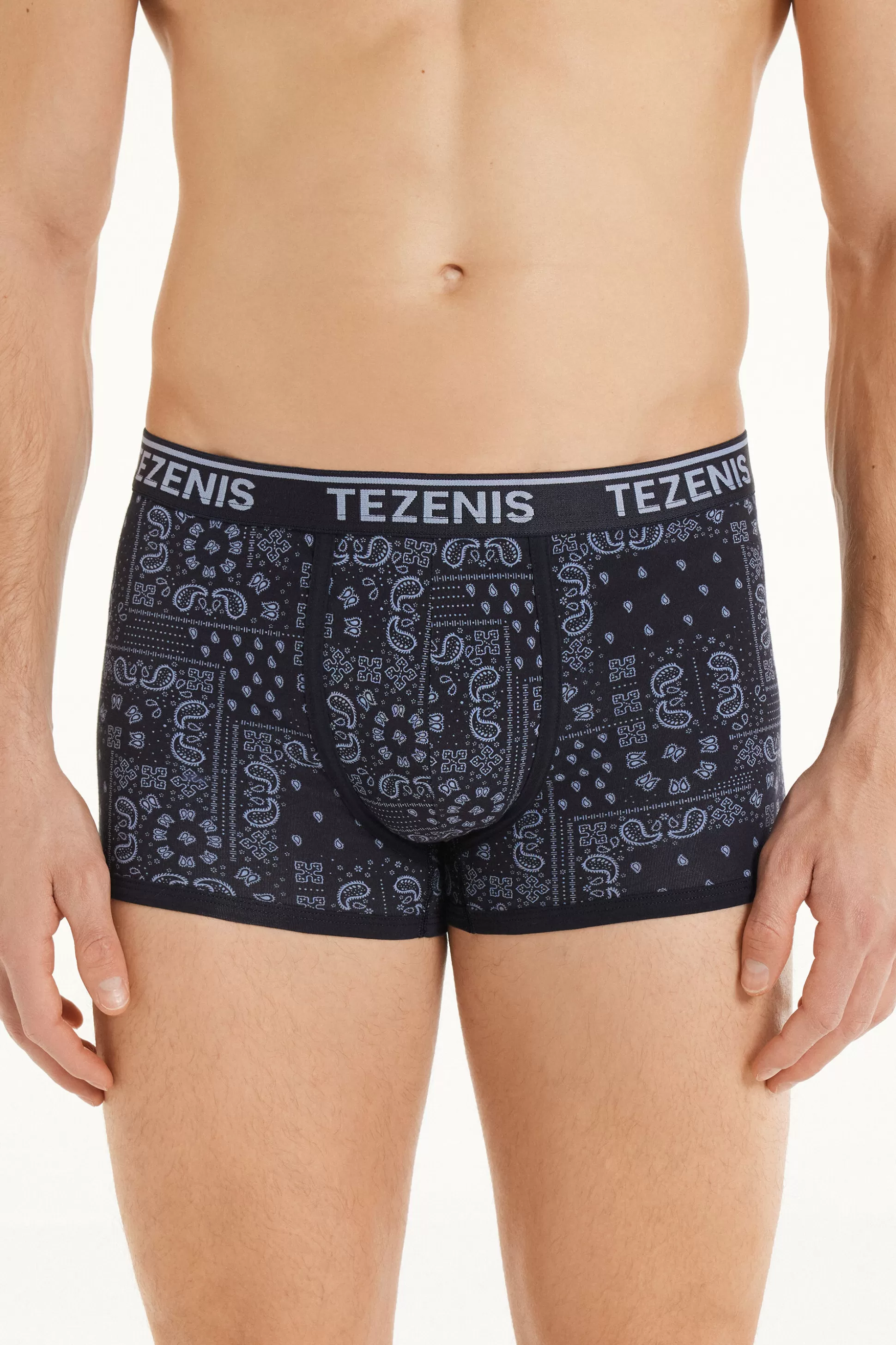 Boxer In Cotone Stampato Bordi A Contrasto Con Logo - Boxer - Uomo | >Tezenis Cheap