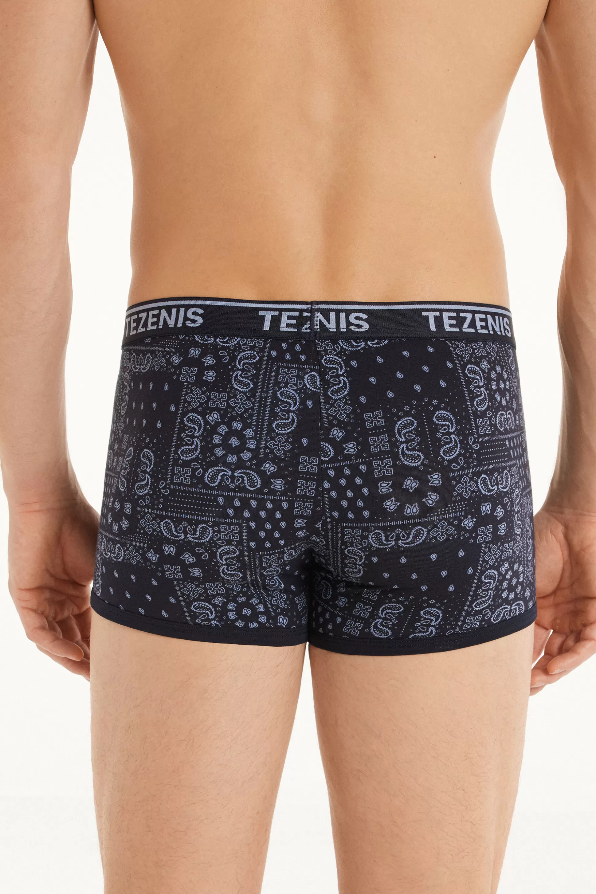 Boxer In Cotone Stampato Bordi A Contrasto Con Logo - Boxer - Uomo | >Tezenis Cheap