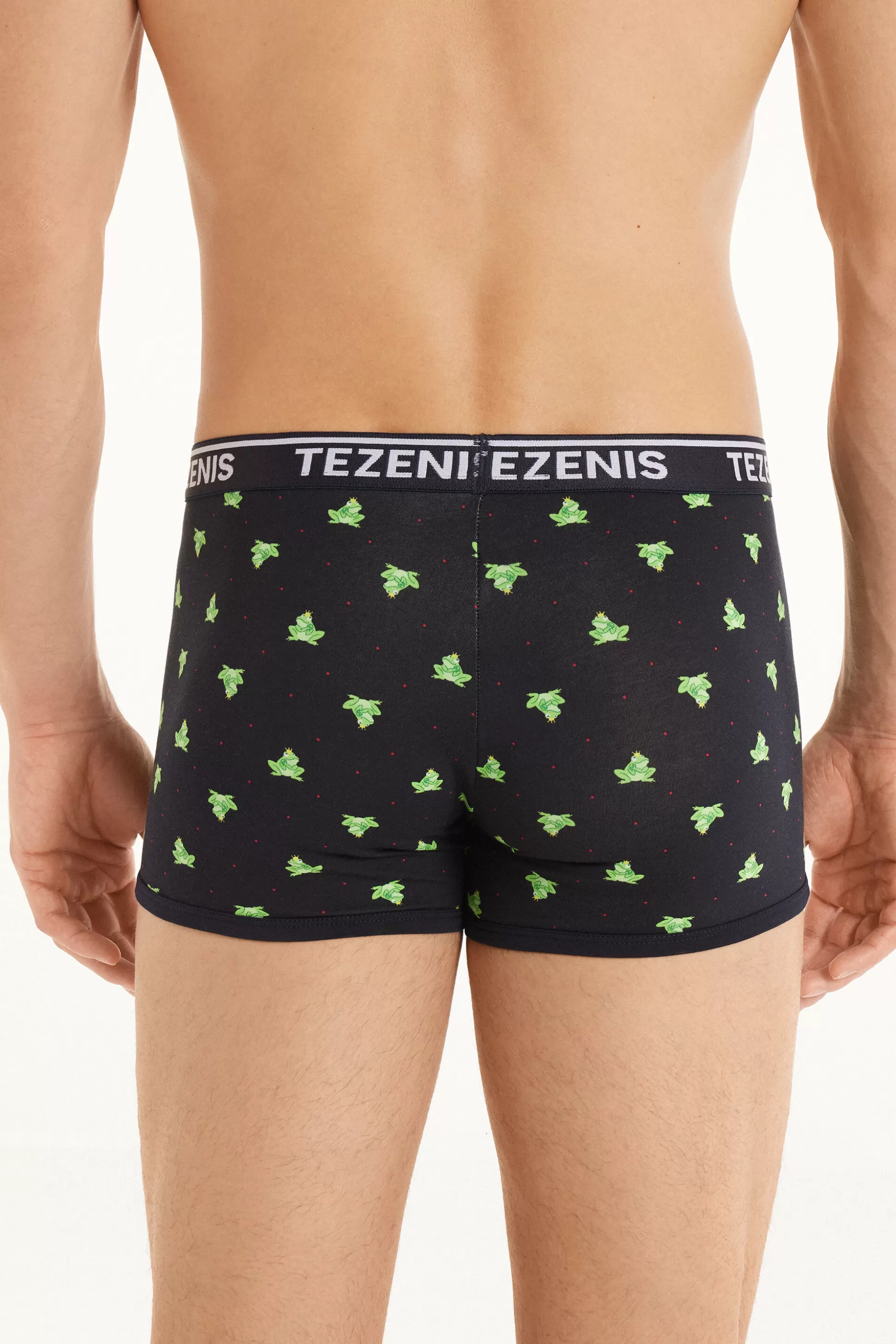 Boxer In Cotone Stampato Bordi A Contrasto Con Logo - Boxer - Uomo | >Tezenis Cheap