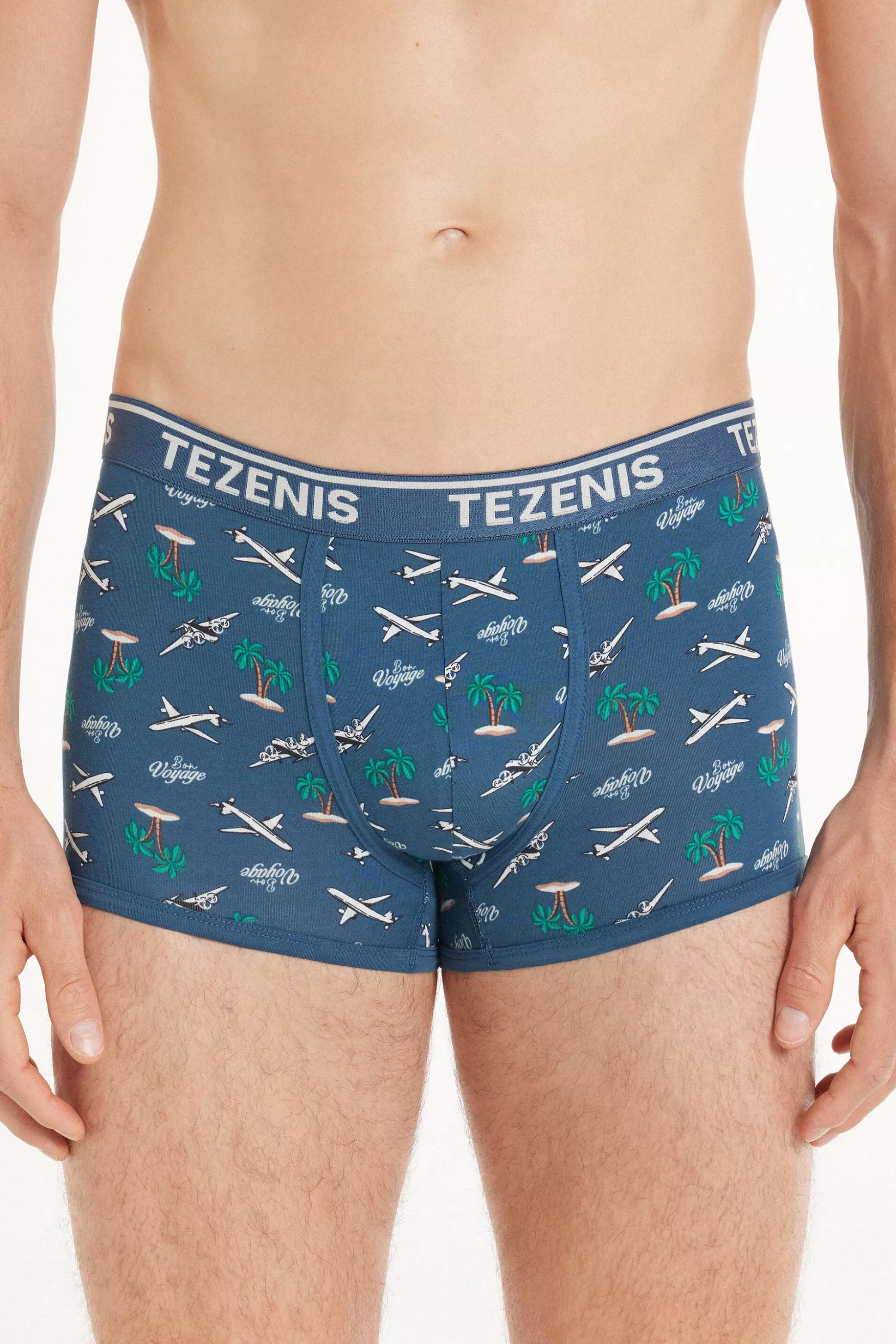 Boxer In Cotone Stampato Bordi A Contrasto Con Logo - Boxer - Uomo | >Tezenis Cheap