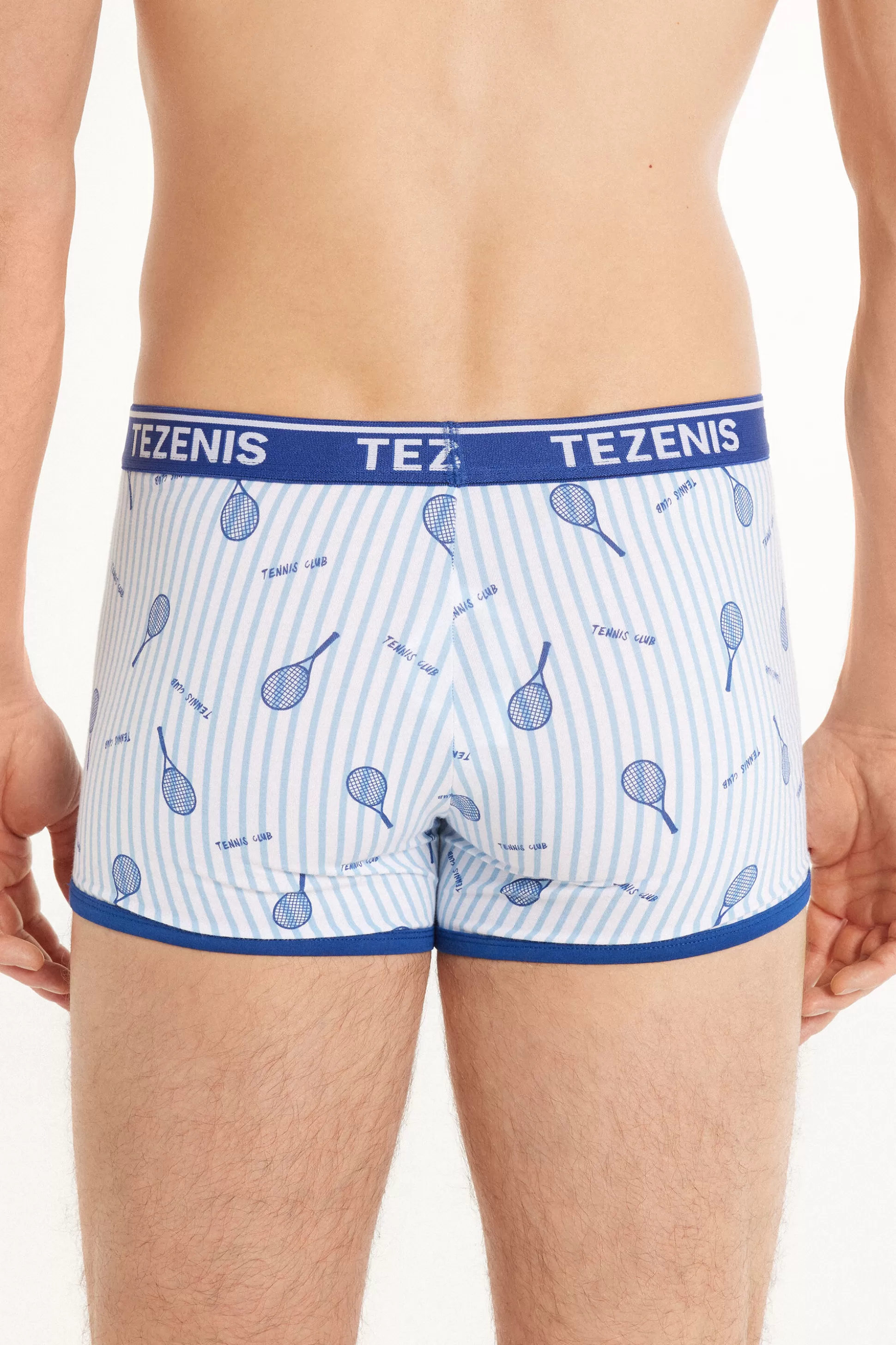 Boxer In Cotone Stampato Bordi A Contrasto Con Logo - Boxer - Uomo | >Tezenis Online