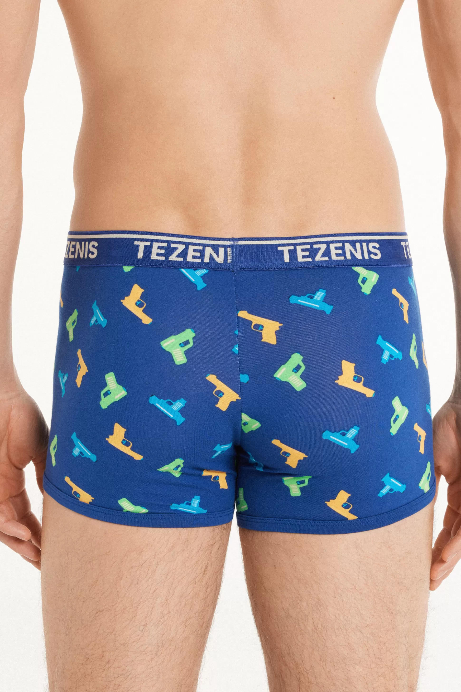 Boxer In Cotone Stampato Bordi A Contrasto Con Logo - Boxer - Uomo | >Tezenis Cheap