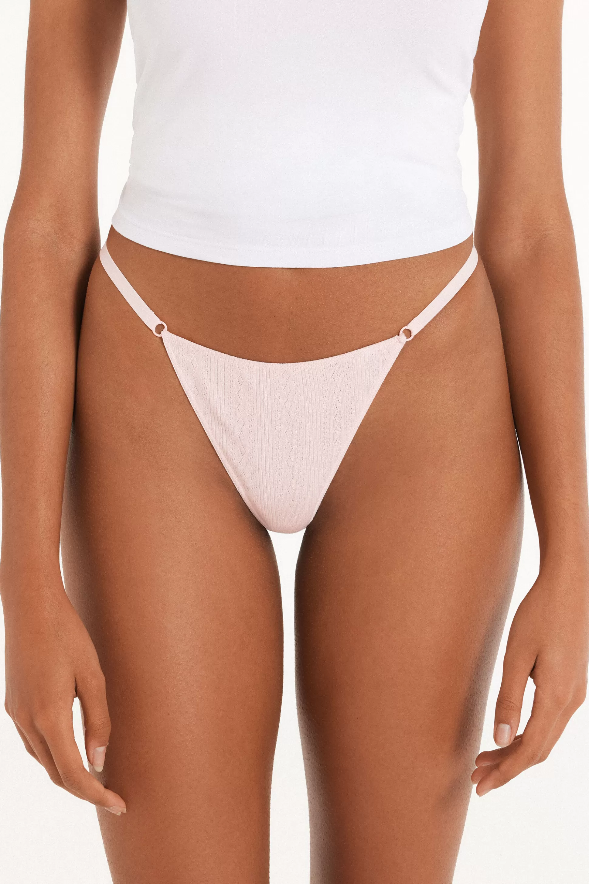 Brasiliano Con Fianchetto Tanga Cotone Pointelle - Perizoma E Tanga - Donna | >Tezenis Fashion