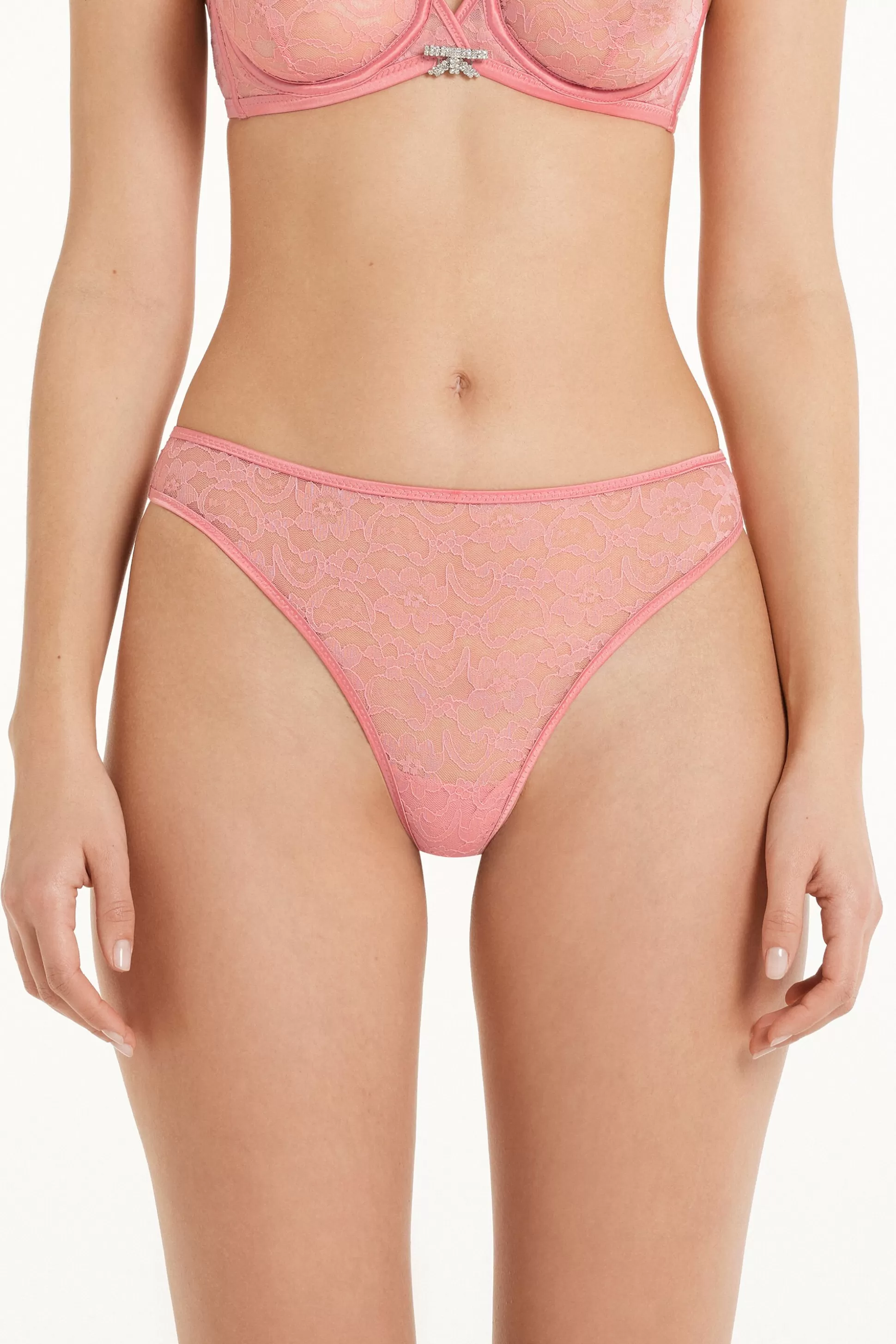 Brasiliano Pearl Pink Lace - Brasiliana - Donna | >Tezenis Online