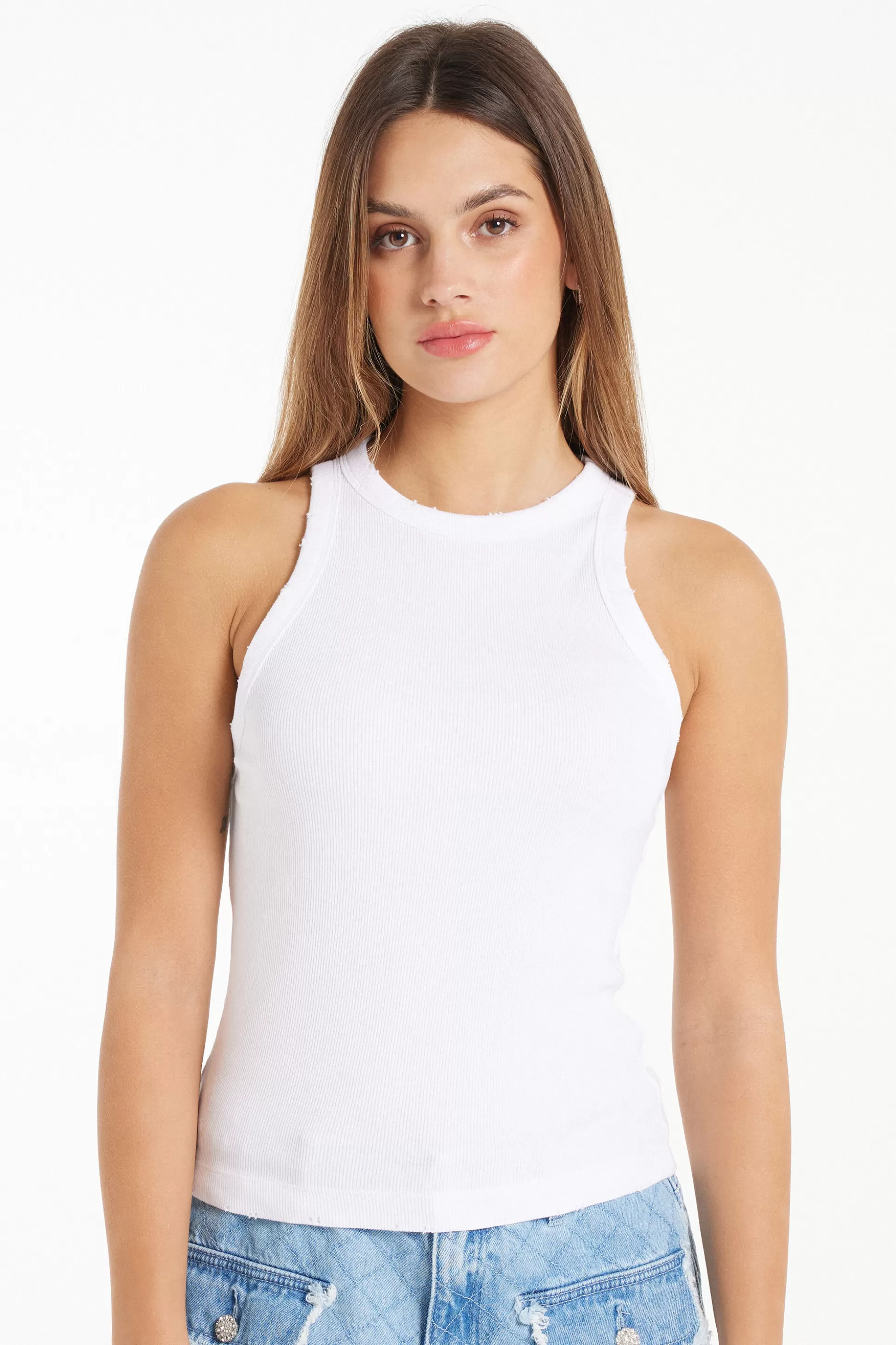 Canotta Scollo Americana A Costine Con Strappi - Canotte E Top - Donna | >Tezenis Hot