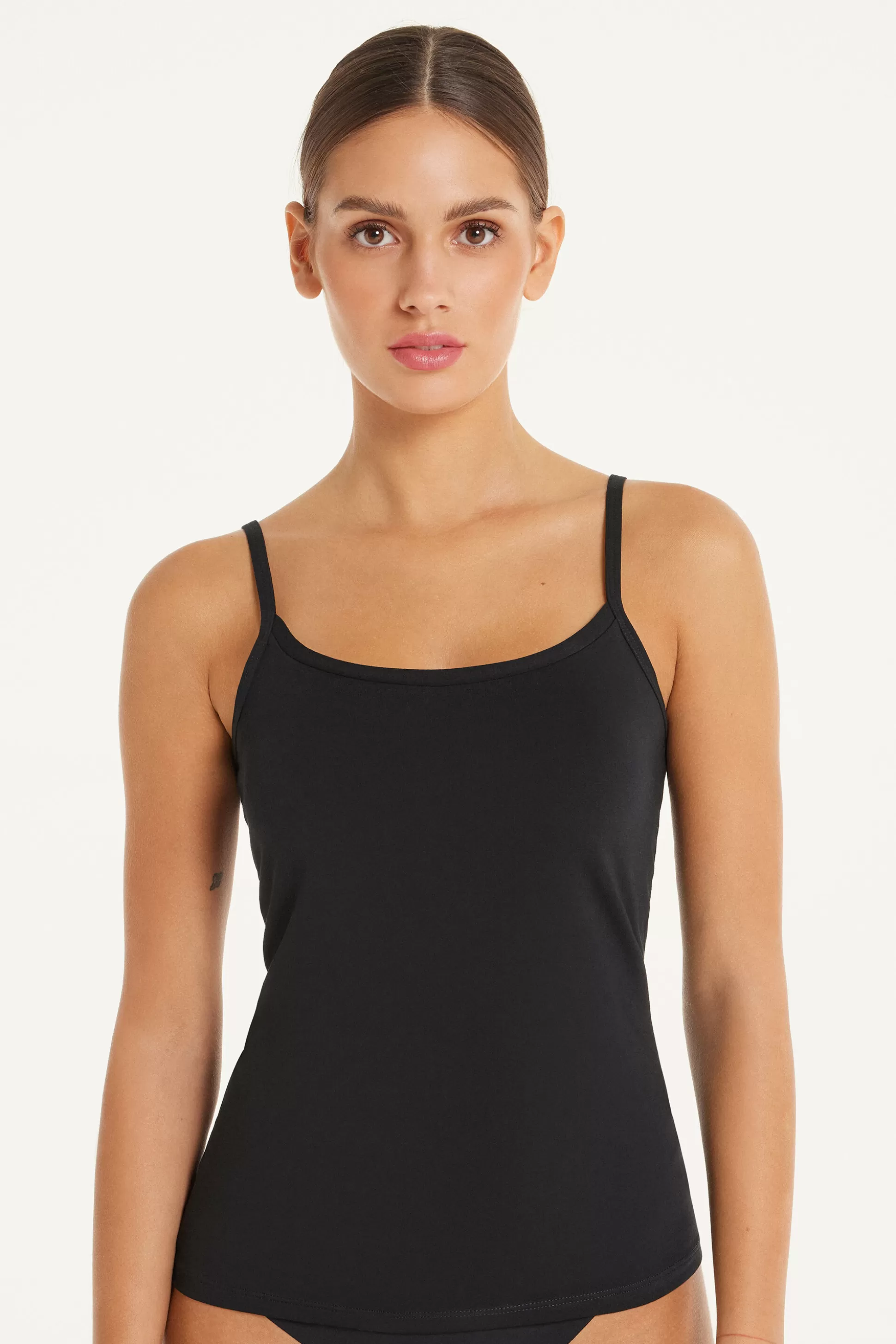 Canotta Scollo Tondo In Cotone Elasticizzato - Canotte E Top - Donna | >Tezenis Hot