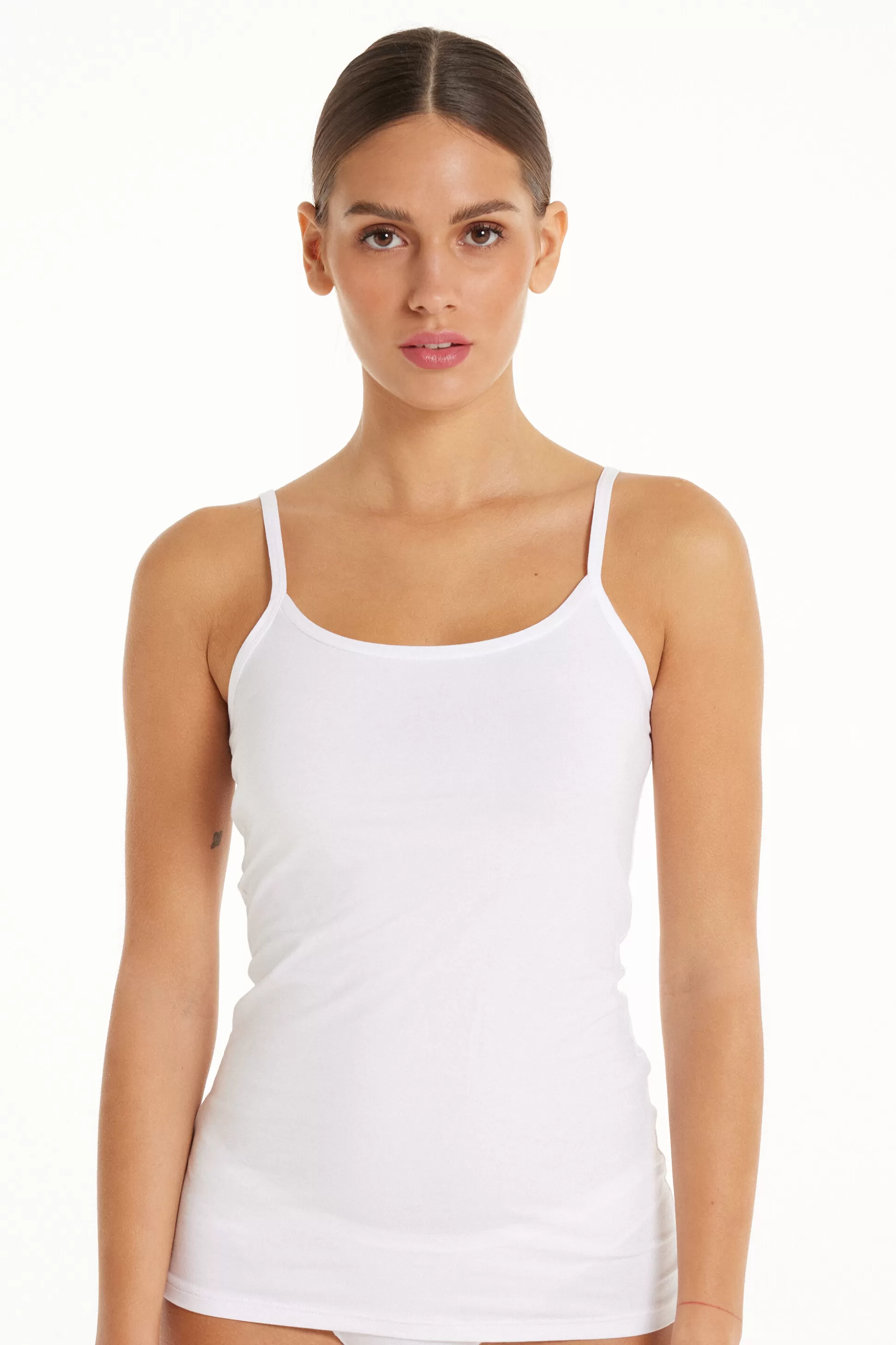 Canotta Scollo Tondo In Cotone Elasticizzato - Canotte E Top - Donna | >Tezenis Best