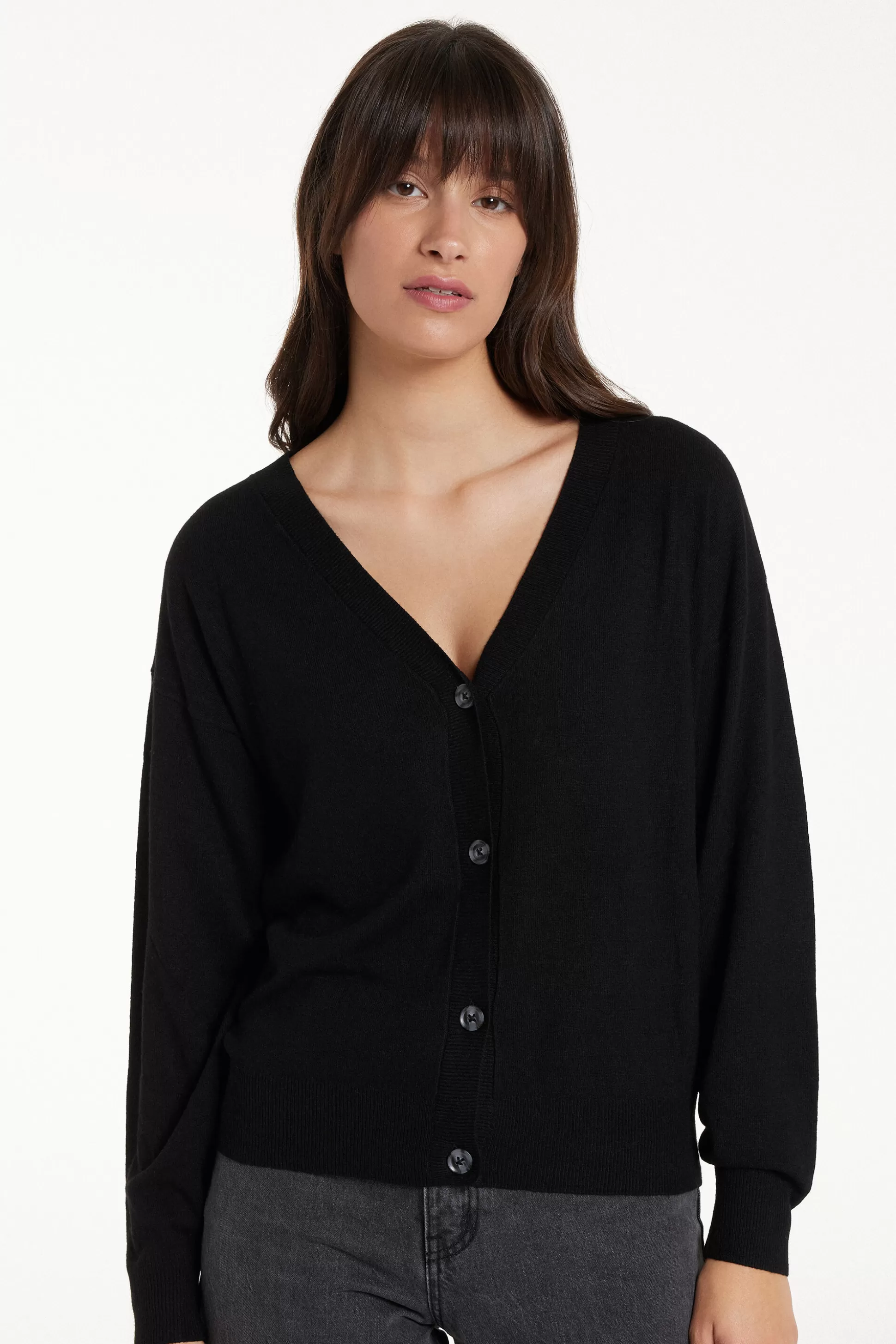 Cardigan Manica Lunga Con Bottoni E Lana - Cardigan E Maglioni - Donna | >Tezenis Sale