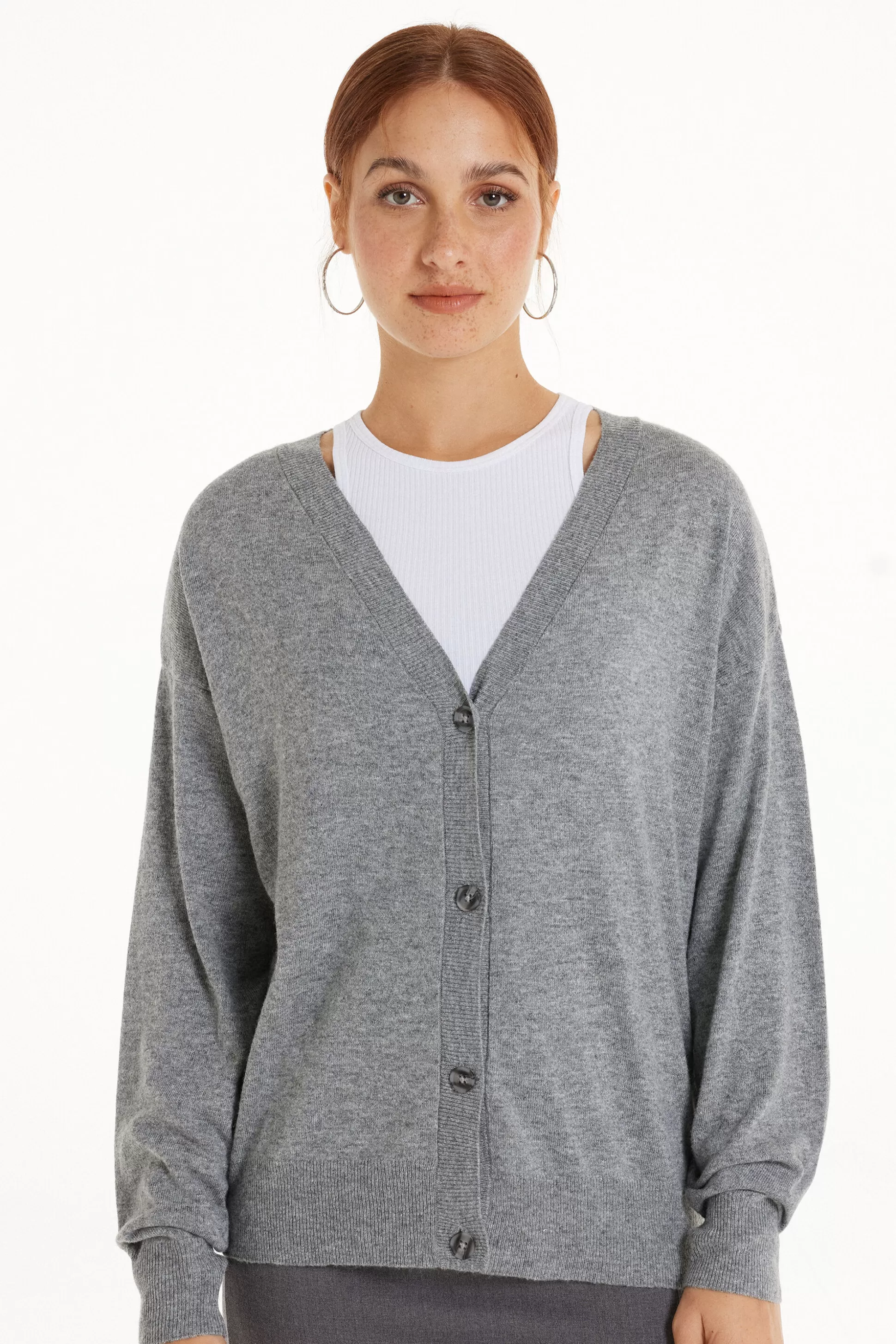 Cardigan Manica Lunga Con Bottoni E Lana - Cardigan E Maglioni - Donna | >Tezenis Flash Sale