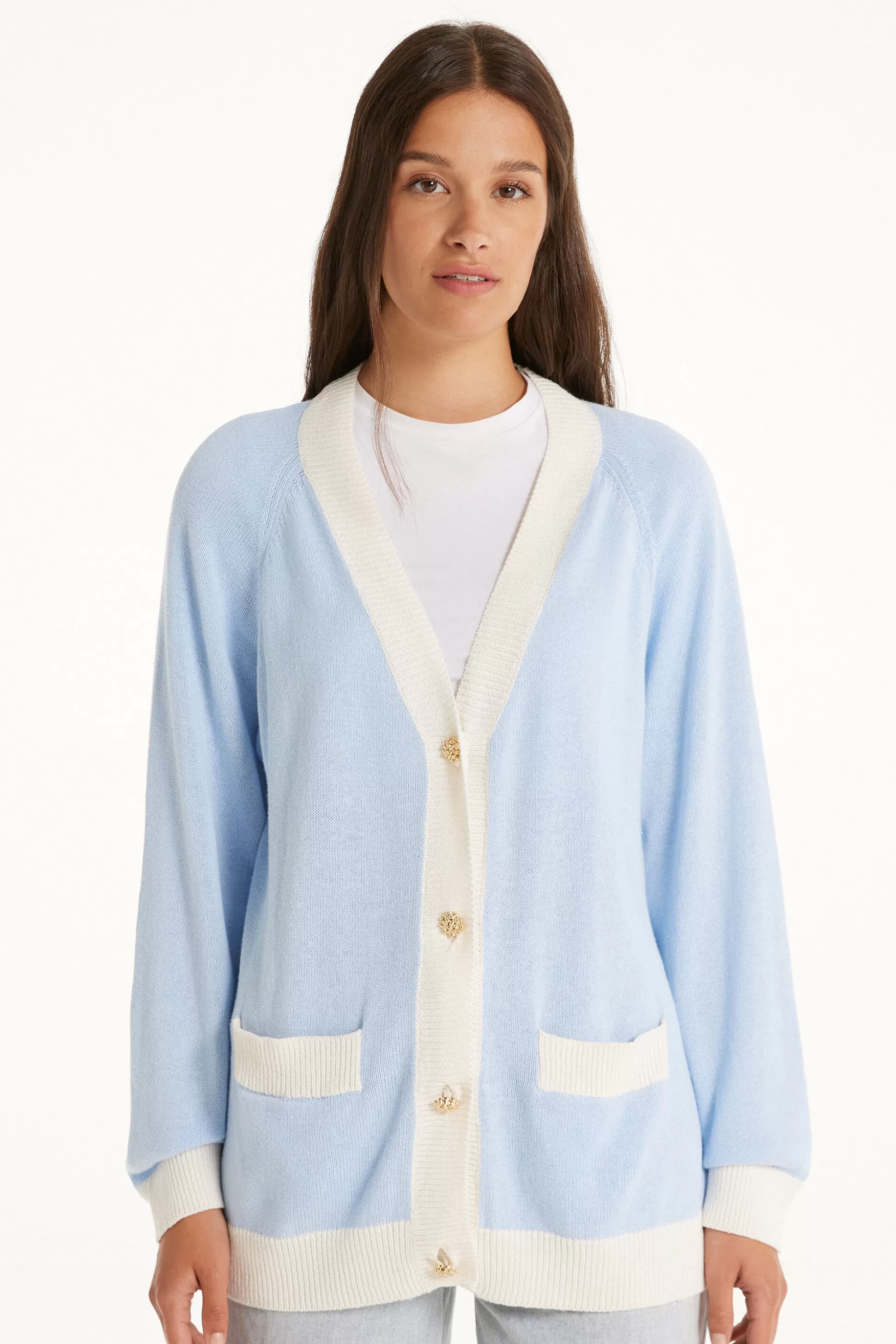 Cardigan Maniche Lunghe Bottoni Calato - Cardigan E Maglioni - Donna | >Tezenis Online