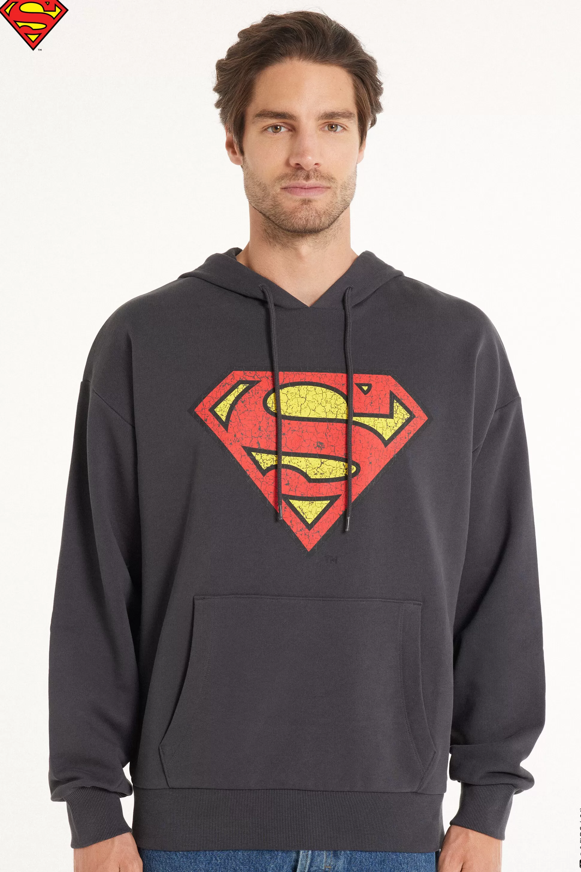 Felpa Maniche Lunghe Con Cappuccio Stampa Superman - Felpe - Uomo | >Tezenis Online