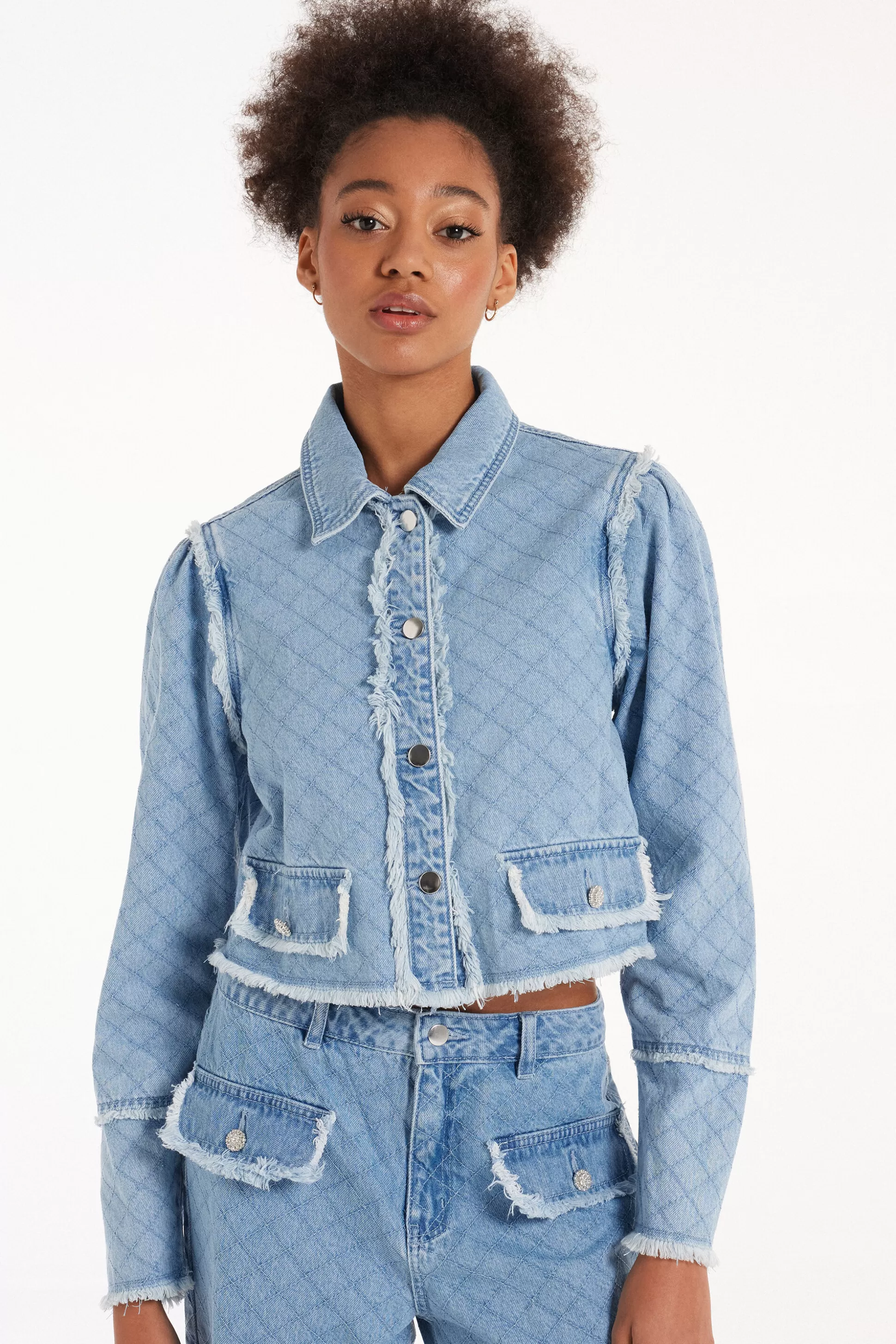 Giacca Corta In Denim Effetto Matelassé - Giacche E Blazer - Donna | >Tezenis Cheap