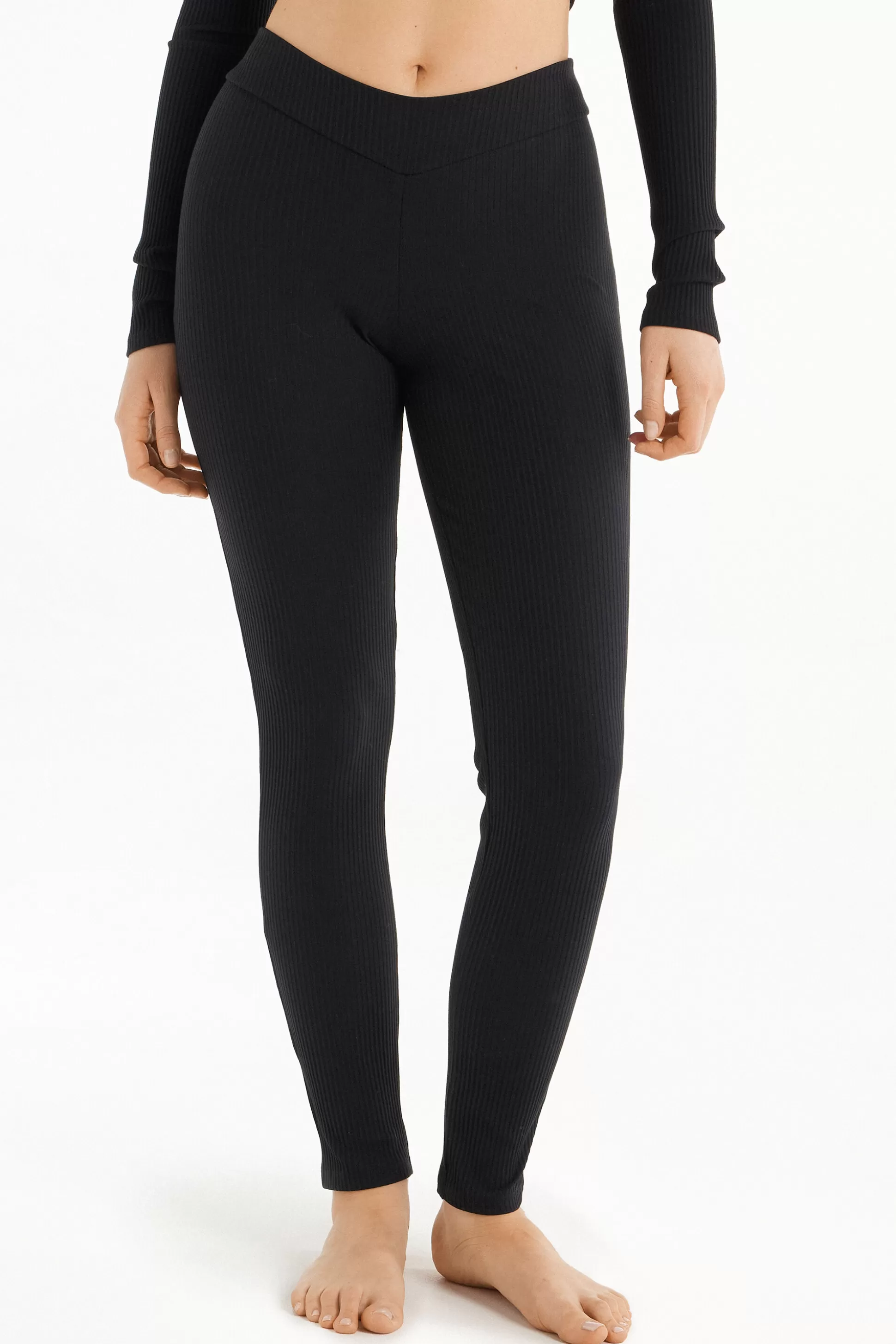 Leggings A Costine Con Taglio A V - Pantaloni - Donna | >Tezenis Store