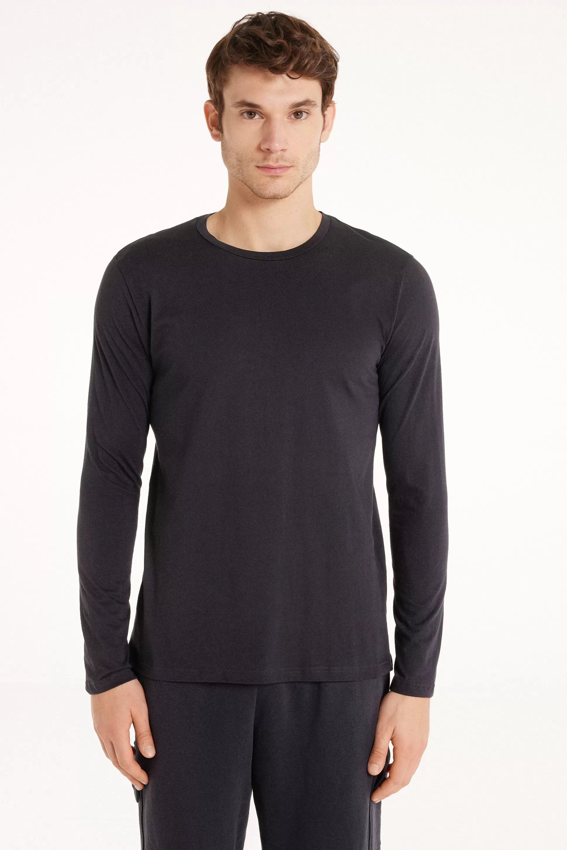 Maglia Girocollo Manica Lunga Cotone - Maglie Maniche Lunghe - Uomo | >Tezenis Outlet