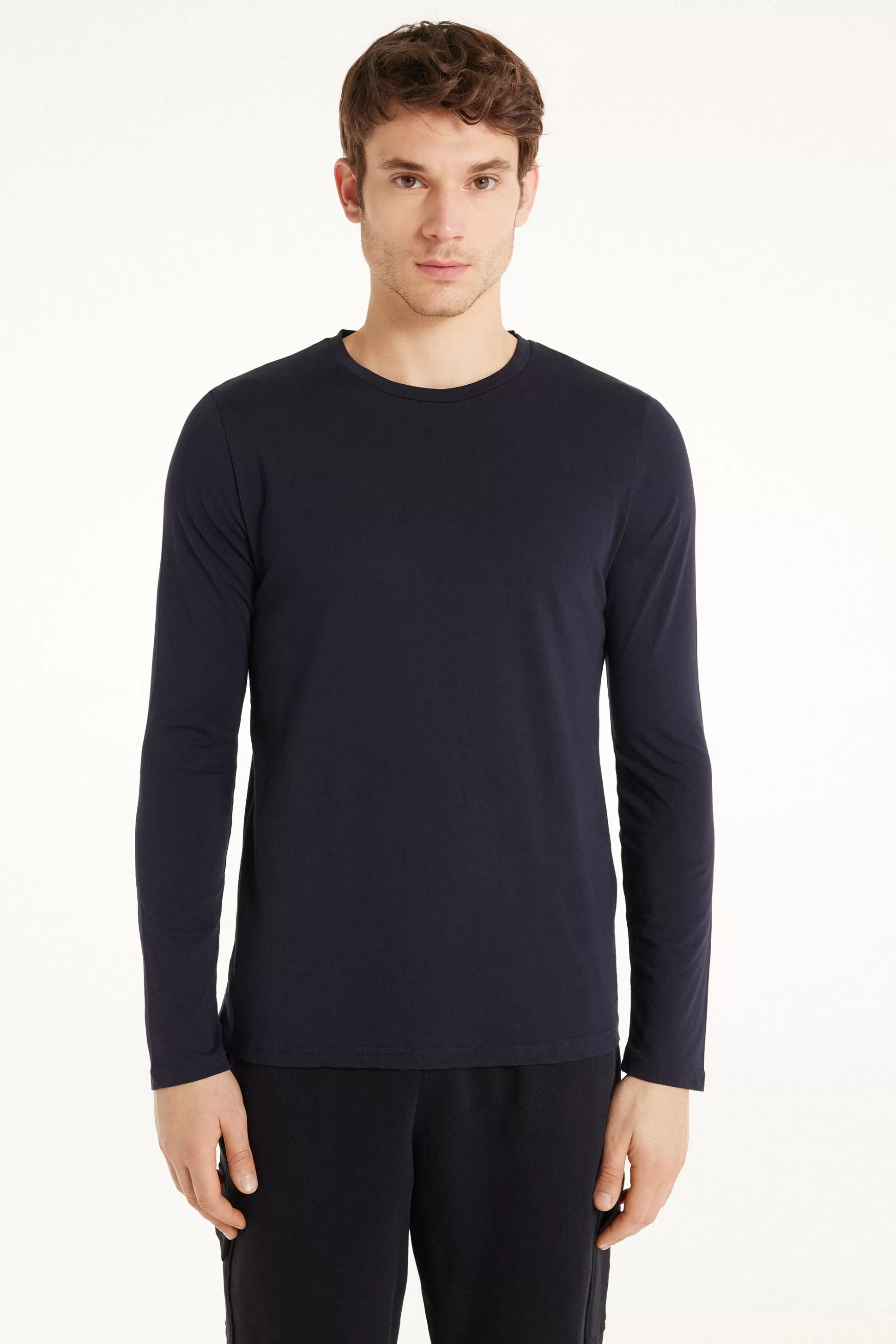 Maglia Girocollo Manica Lunga Cotone - Maglie Maniche Lunghe - Uomo | >Tezenis New