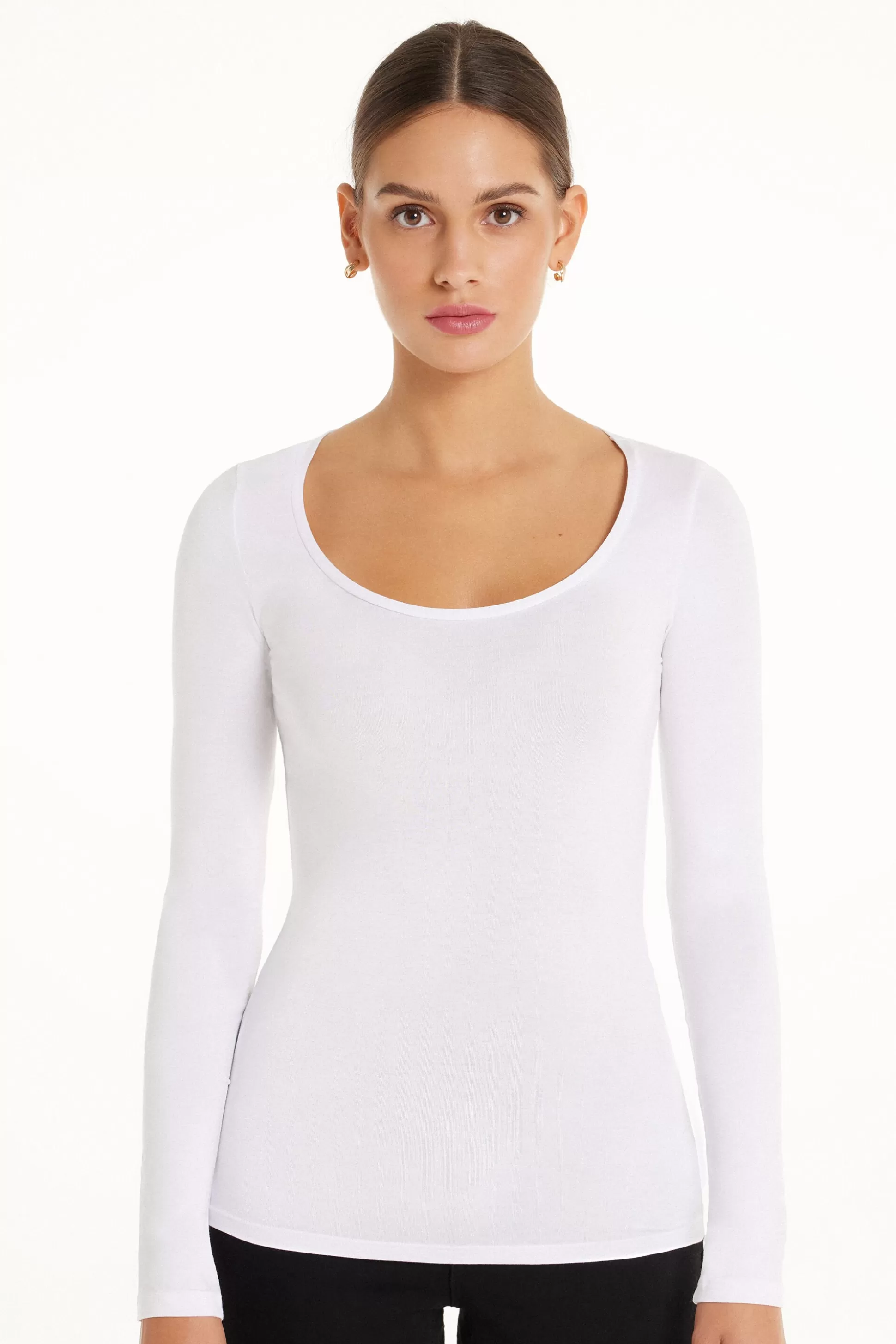 Maglia Scollo Madonna Maniche Lunghe In Viscosa - Maglie Maniche Lunghe - Donna | >Tezenis Hot