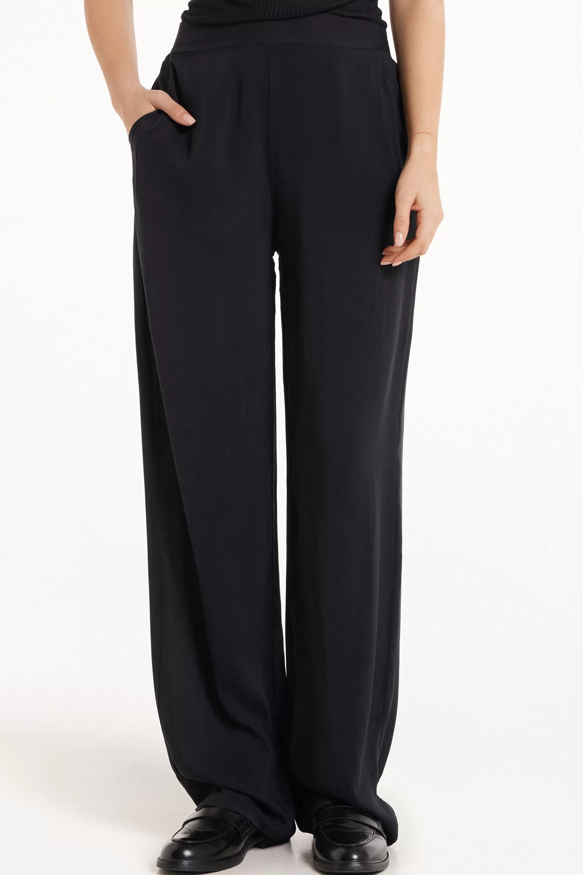 Pantalone Lungo Dritto Tela Viscosa - Pantaloni - Donna | >Tezenis Cheap