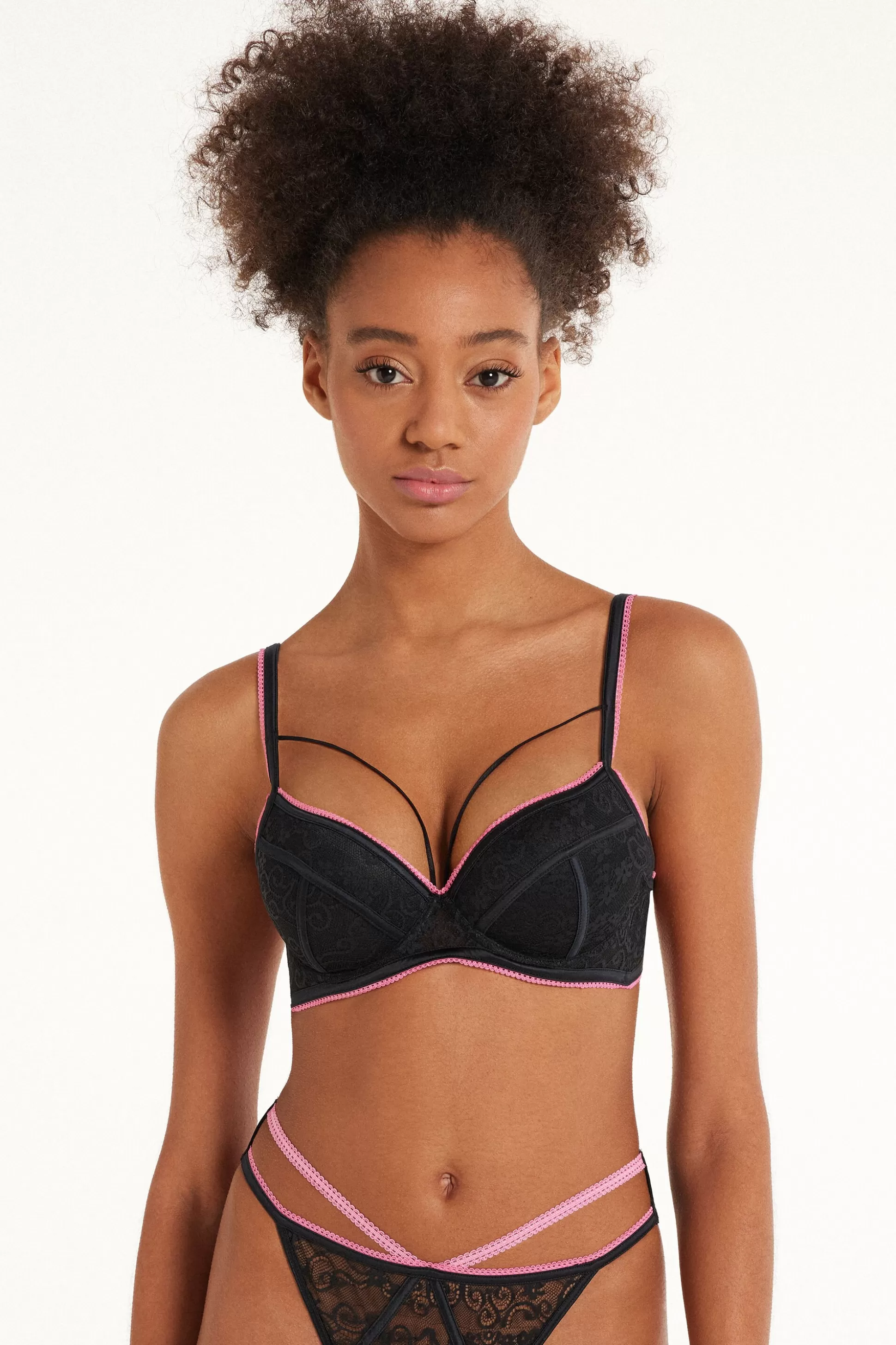 Reggiseno Balconcino Berlin Dark Rose Lace - Push Up - Donna | >Tezenis Sale