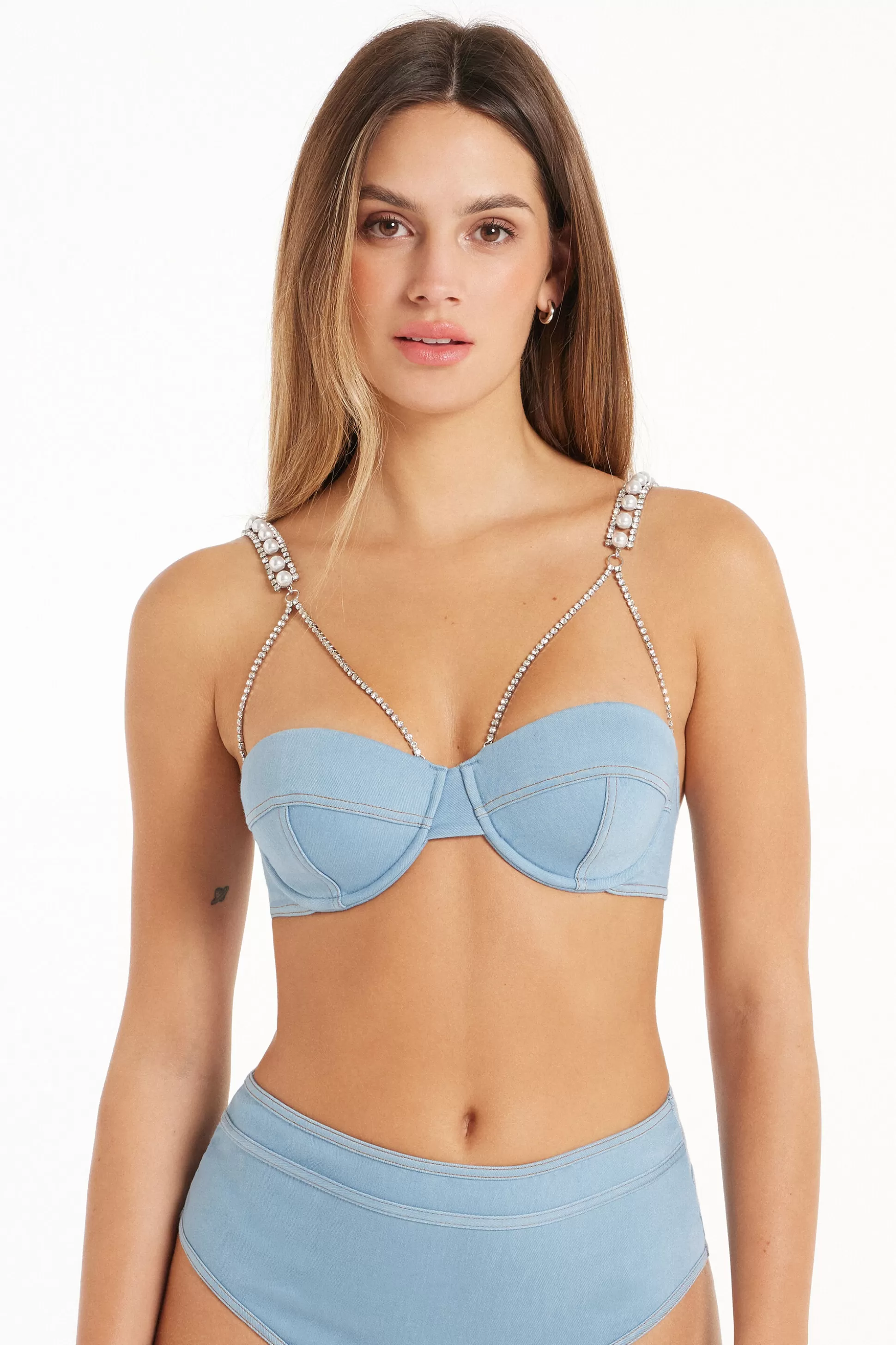 Reggiseno Balconcino Wien Leggermente Imbottito Glam Denim - Balconcino - Donna | >Tezenis Online