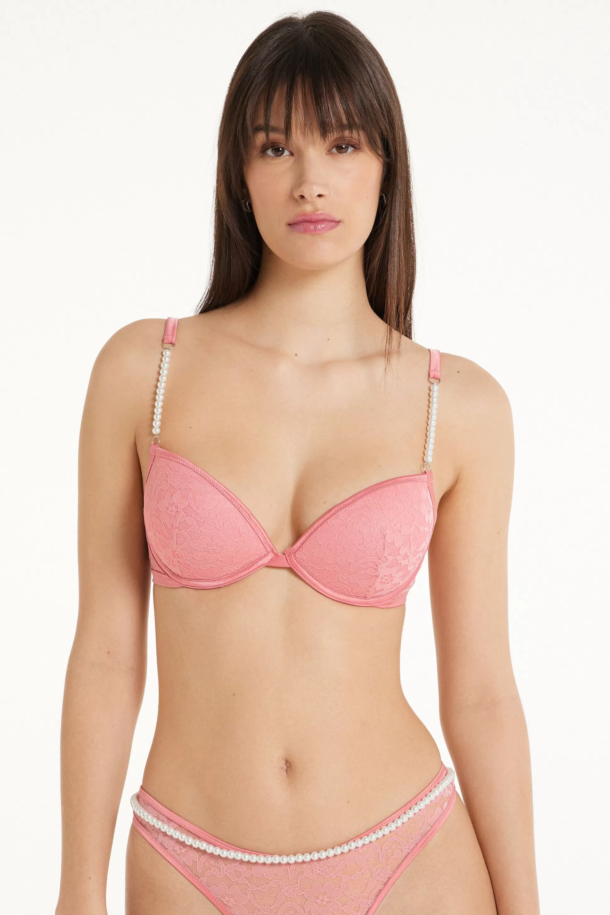 Reggiseno Push-up Moscow Pearl Pink Lace - Push Up - Donna | >Tezenis Fashion