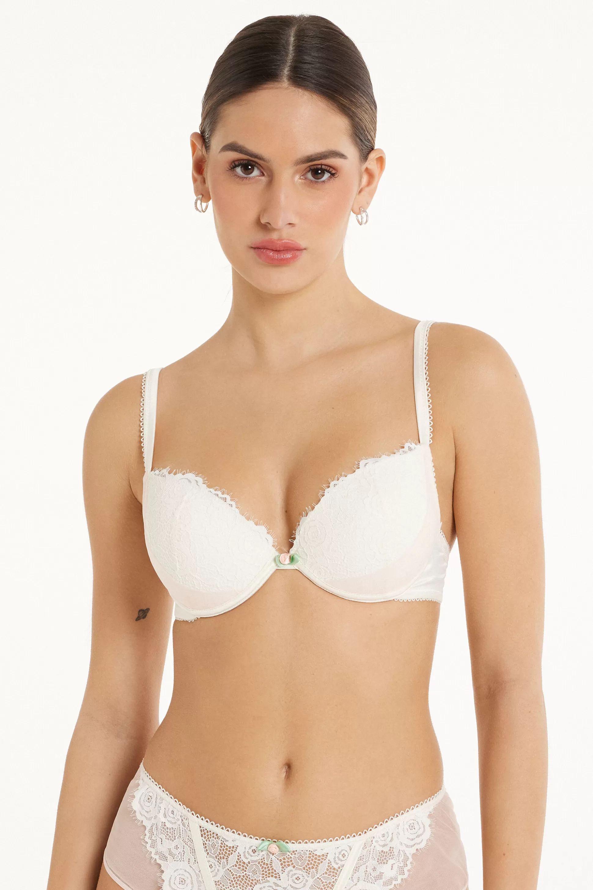 Reggiseno Super Push-up Los Angeles Milk Roses Lace - Push Up - Donna | >Tezenis Outlet