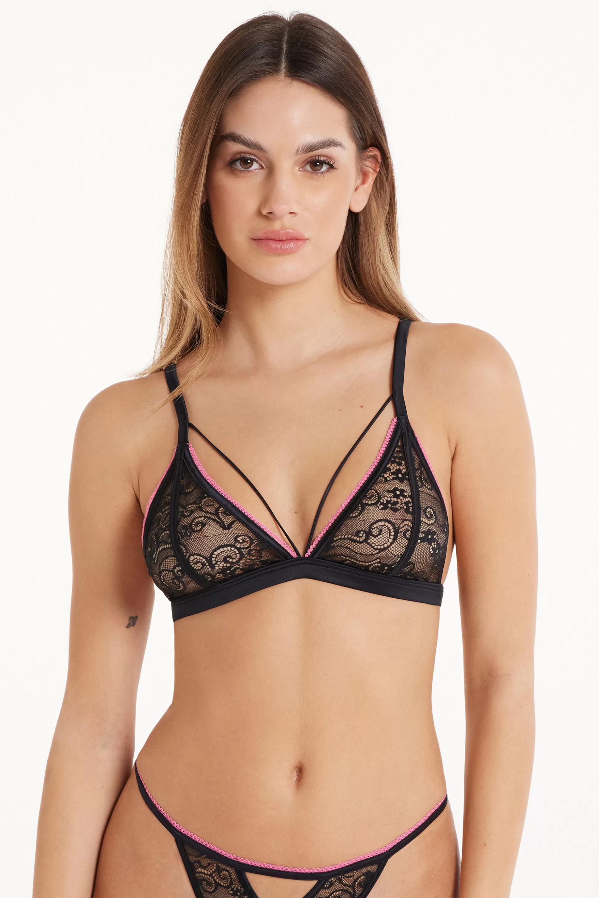 Reggiseno Triangolo Lisbon Senza Imbottitura Dark Rose Lace - Triangolo - Donna | >Tezenis Best Sale