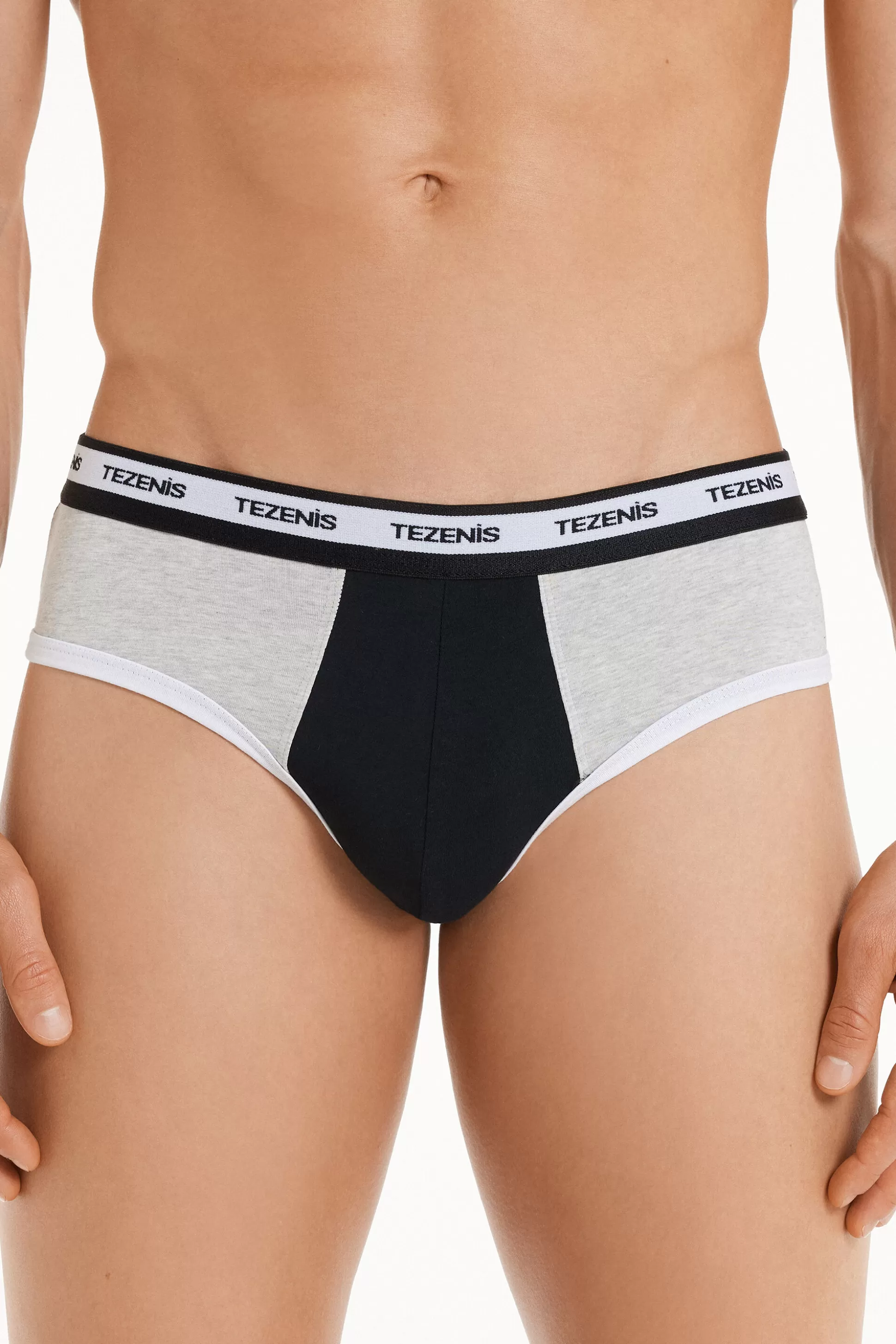 Slip Cotone Bicolore Con Elastico Logato - Slip - Uomo | >Tezenis Outlet