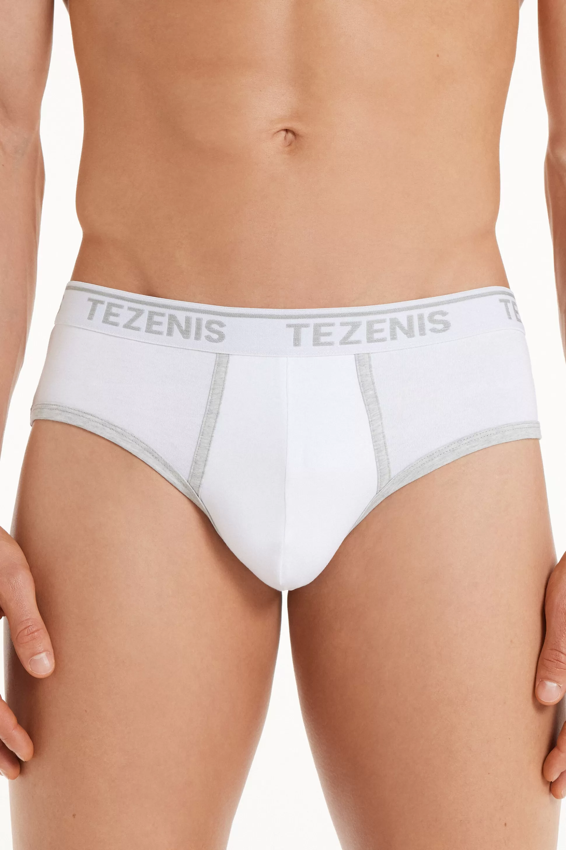 Slip In Cotone Bordi A Contrasto Con Logo - Slip - Uomo | >Tezenis Shop