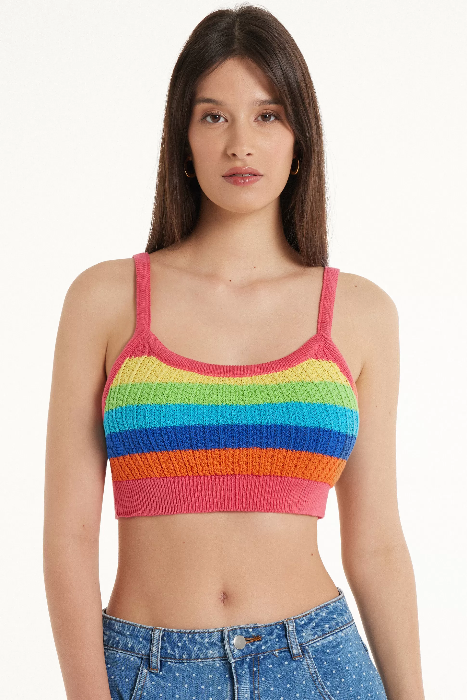 Top Cortissimo A Righe Cotone Calato - Canotte E Top - Donna | >Tezenis Discount