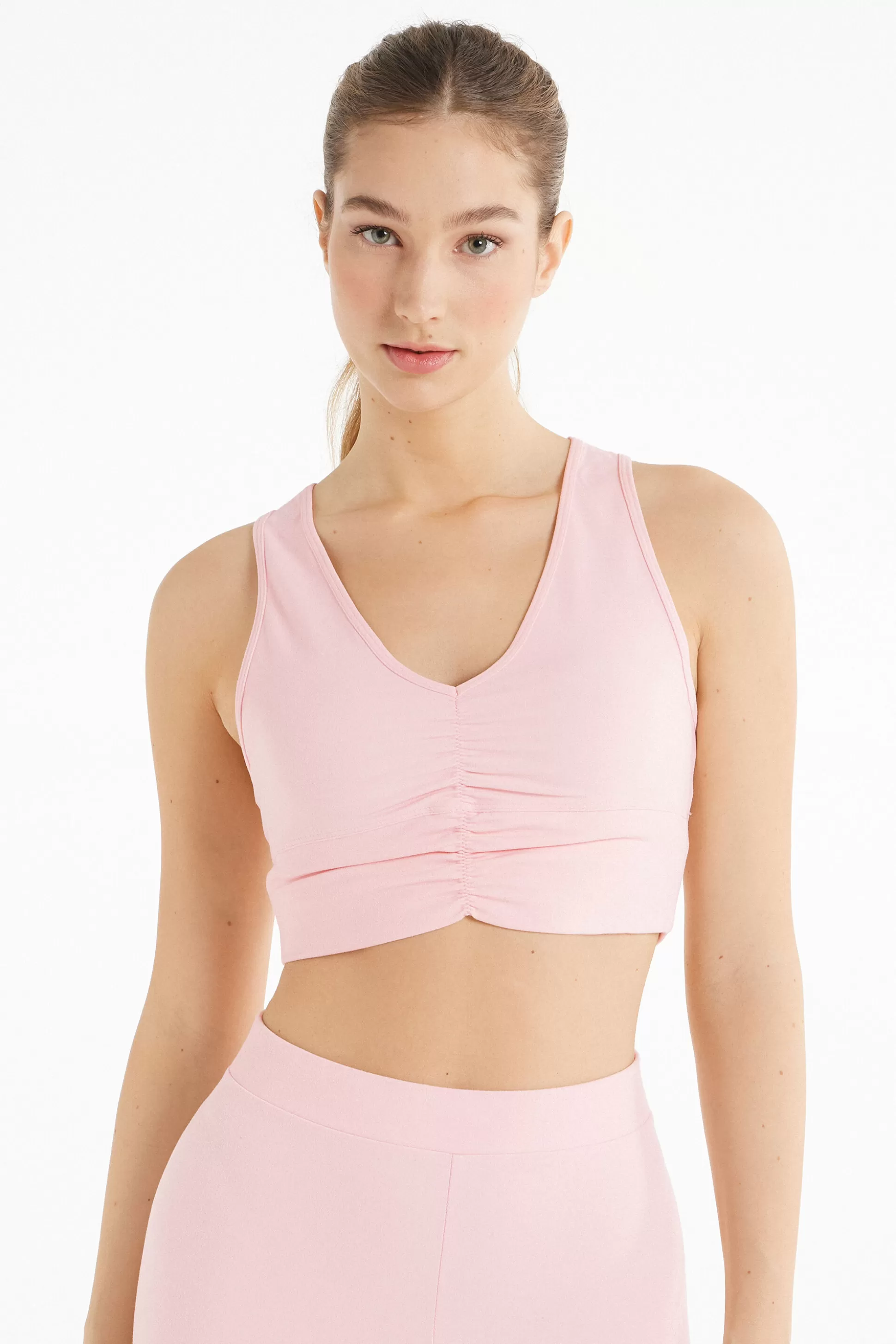 Top Corto Scollo Americana Con Arriccio In Microfibra Morbida - Canotte E Top - Donna | >Tezenis New