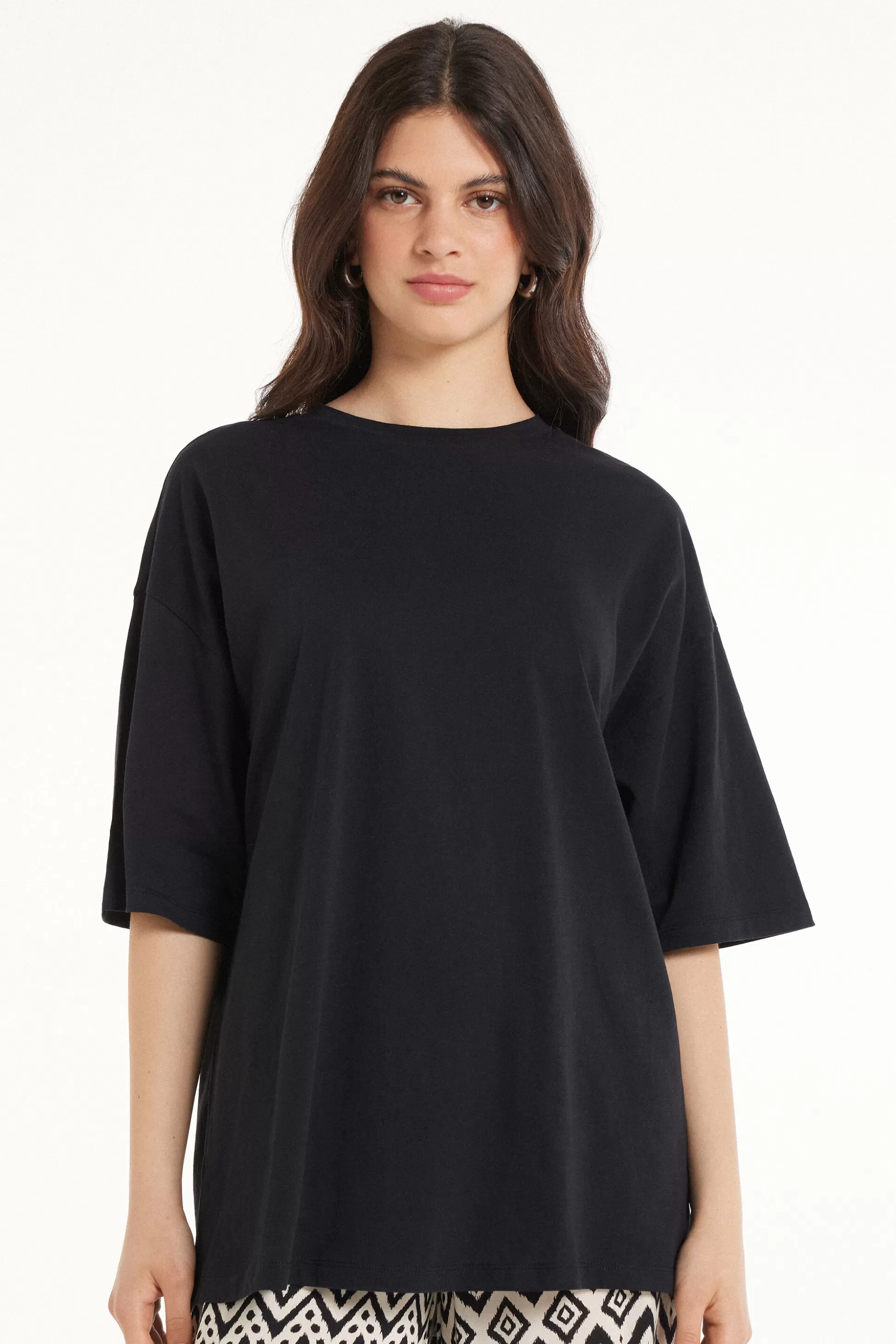 T-Shirt A Girocollo Oversize In Cotone - Magliette Maniche Corte - Donna | >Tezenis Best Sale