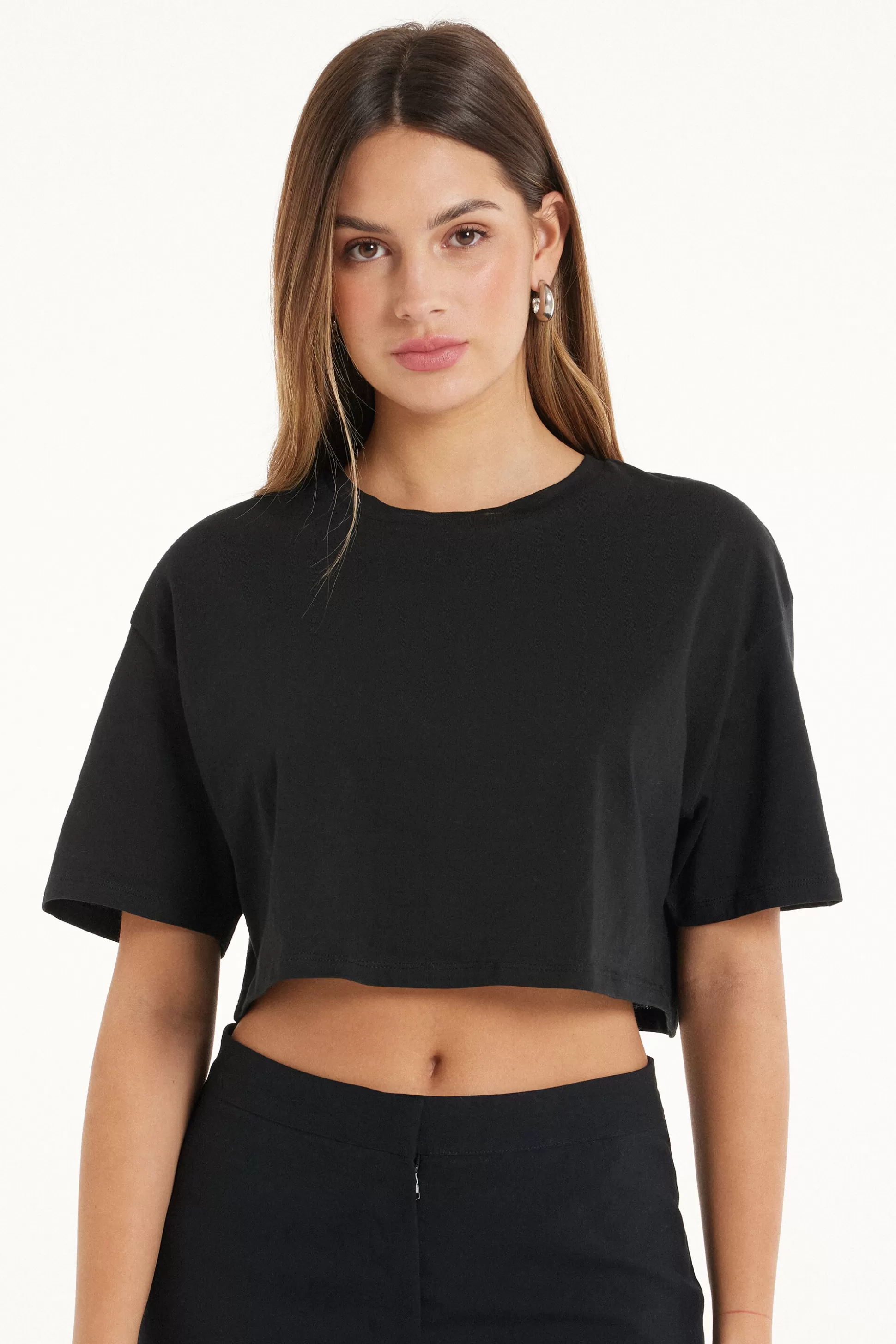 T-Shirt Corta Boxy Girocollo In Cotone - Magliette Maniche Corte - Donna | >Tezenis Cheap