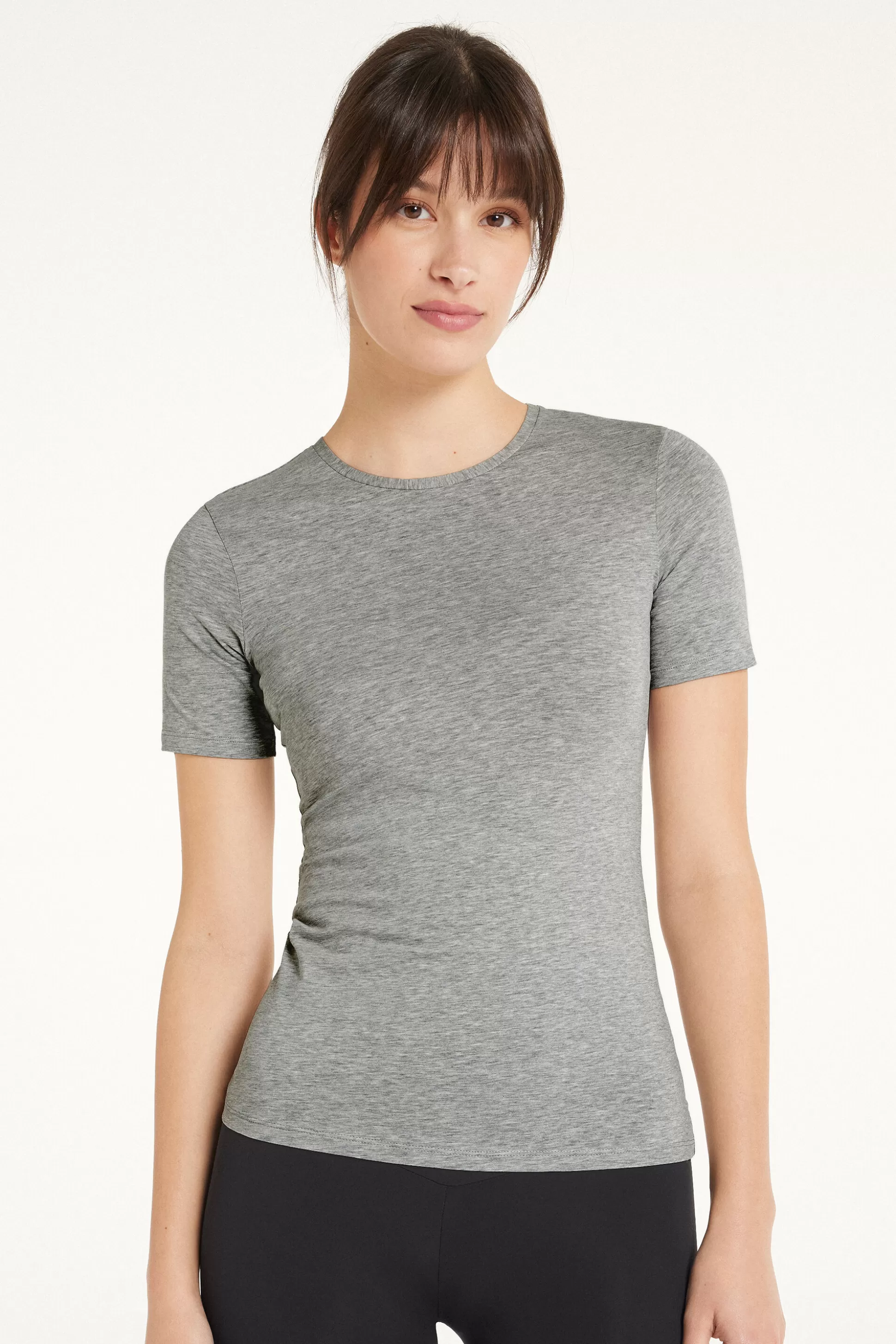 T-shirt Girocollo In Cotone Elasticizzato - Magliette Maniche Corte - Donna | >Tezenis Flash Sale