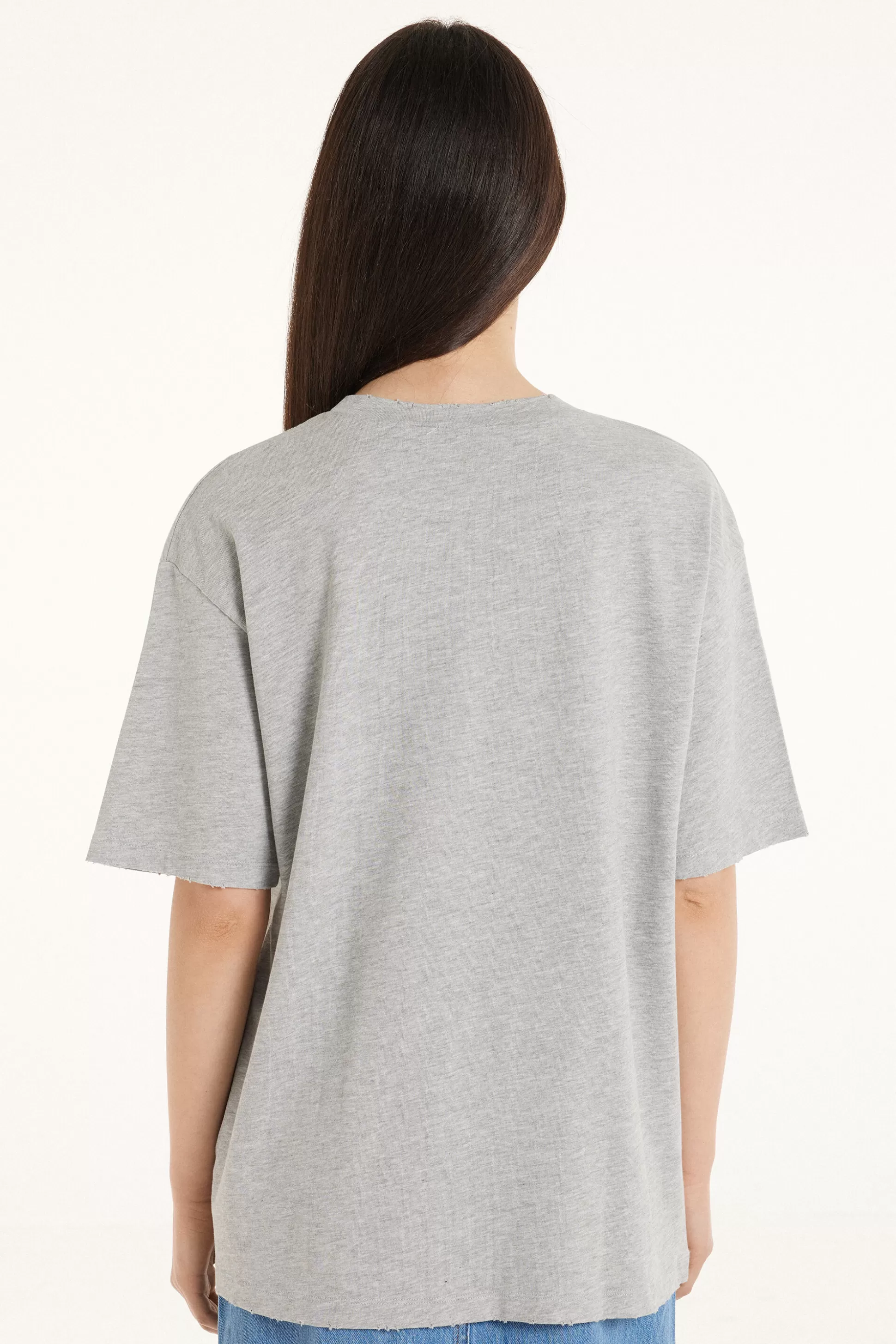 T-Shirt In Cotone A Girocollo Con Strappi - Magliette Maniche Corte - Donna | >Tezenis Clearance