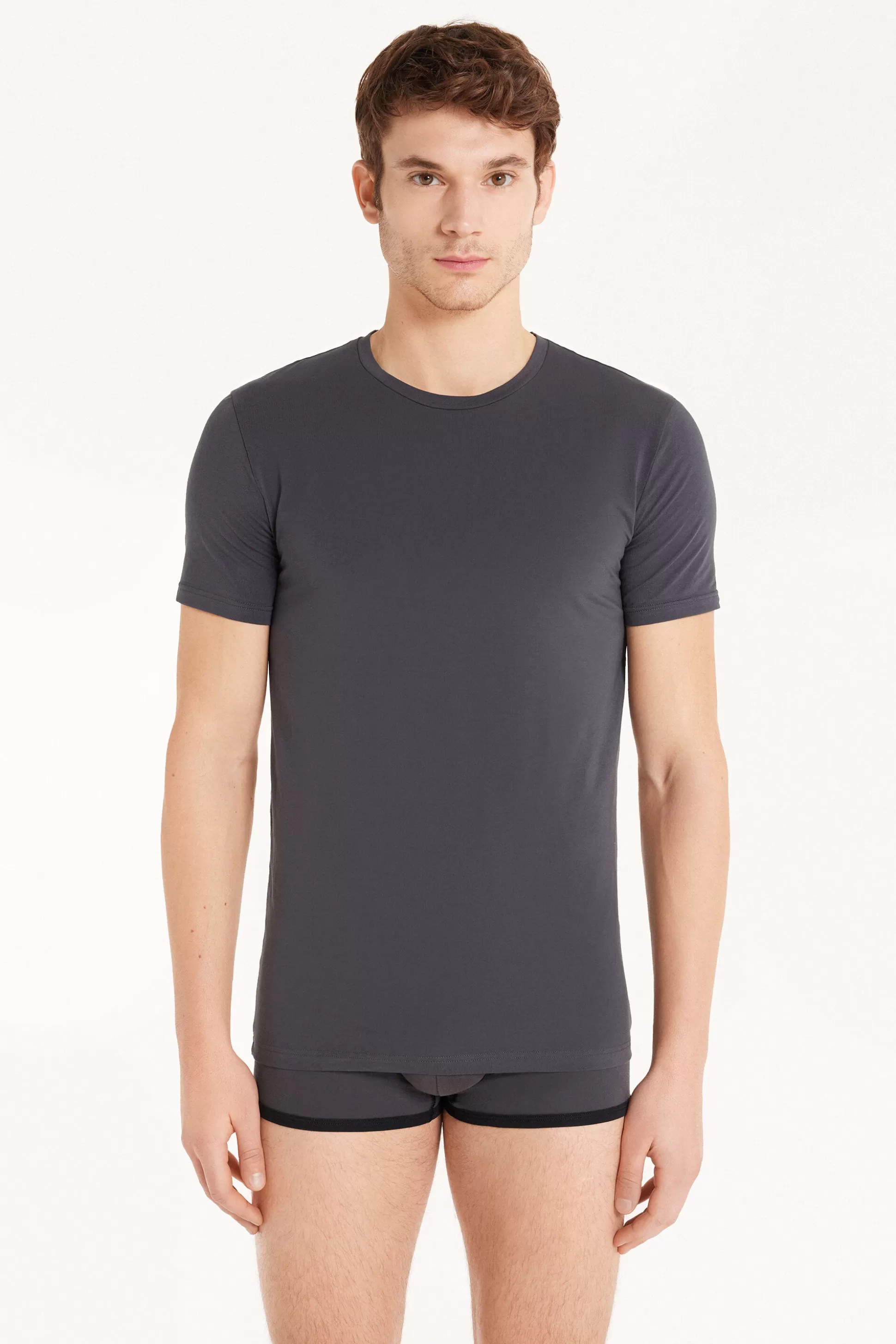 T-Shirt In Cotone Elasticizzato - T-shirt E Magliette - Uomo | >Tezenis Outlet