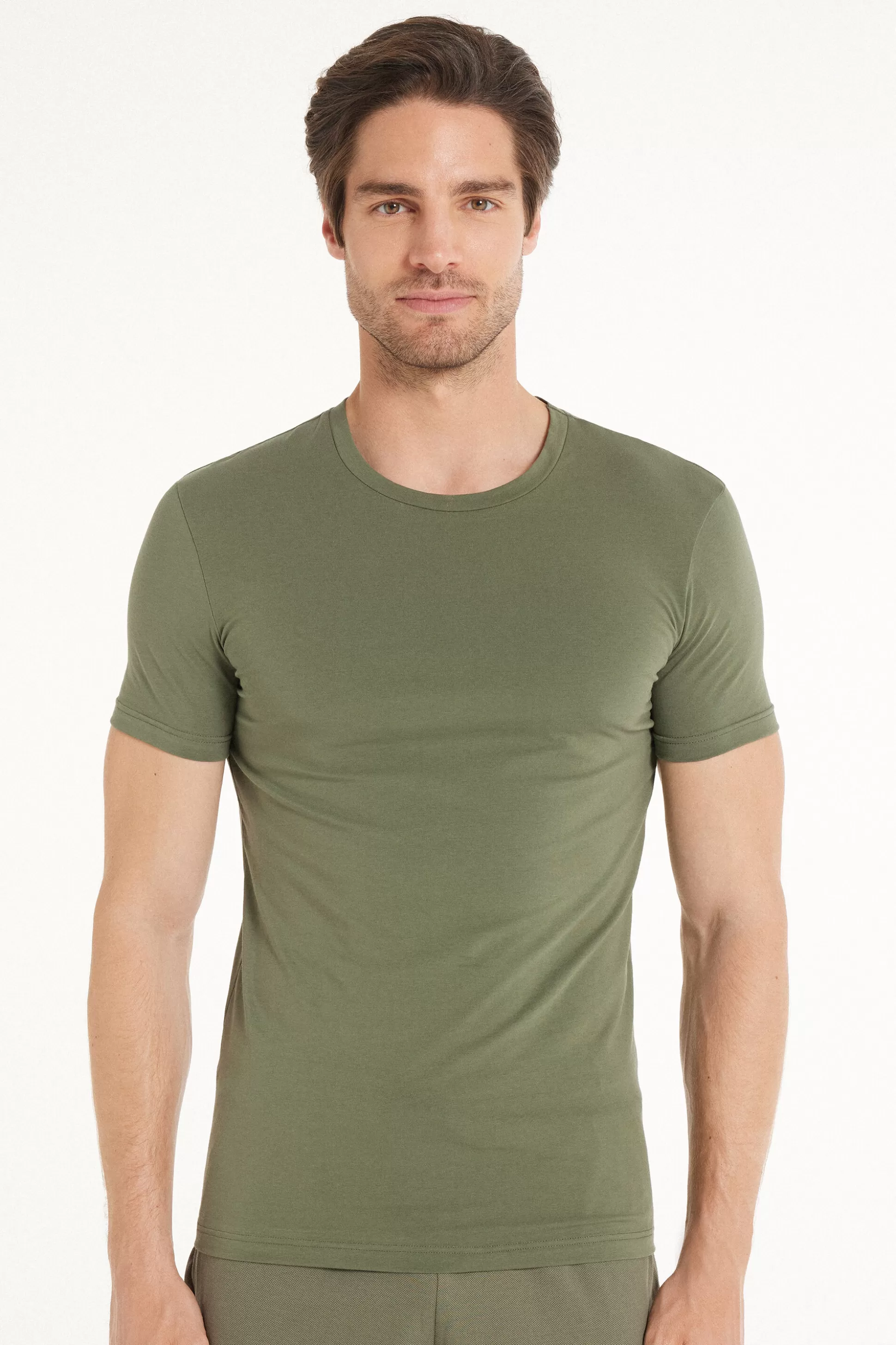 T-Shirt In Cotone Elasticizzato - T-shirt E Magliette - Uomo | >Tezenis Online