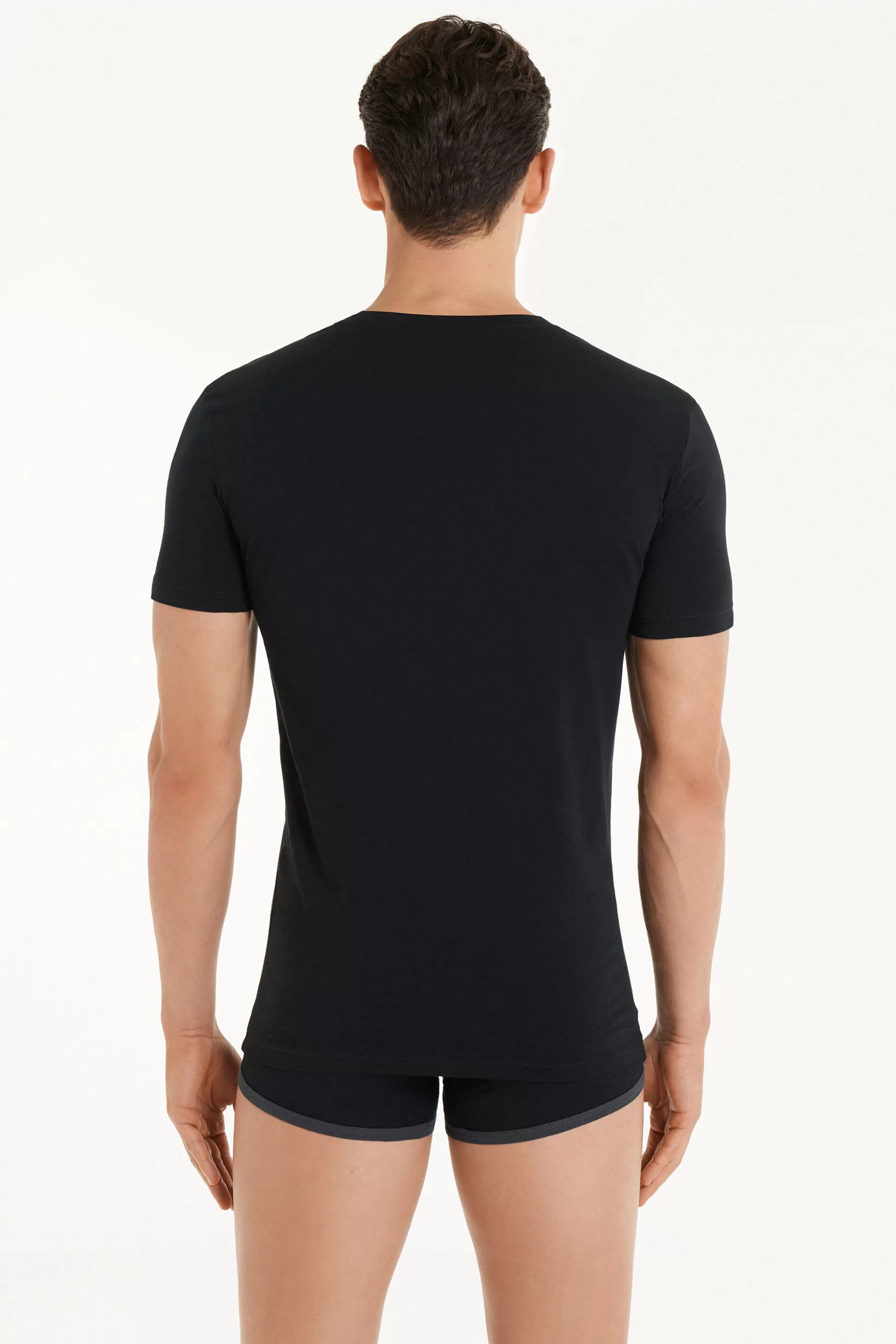 T-shirt Scollo A V In Cotone Elasticizzato - T-shirt E Magliette - Uomo | >Tezenis Cheap