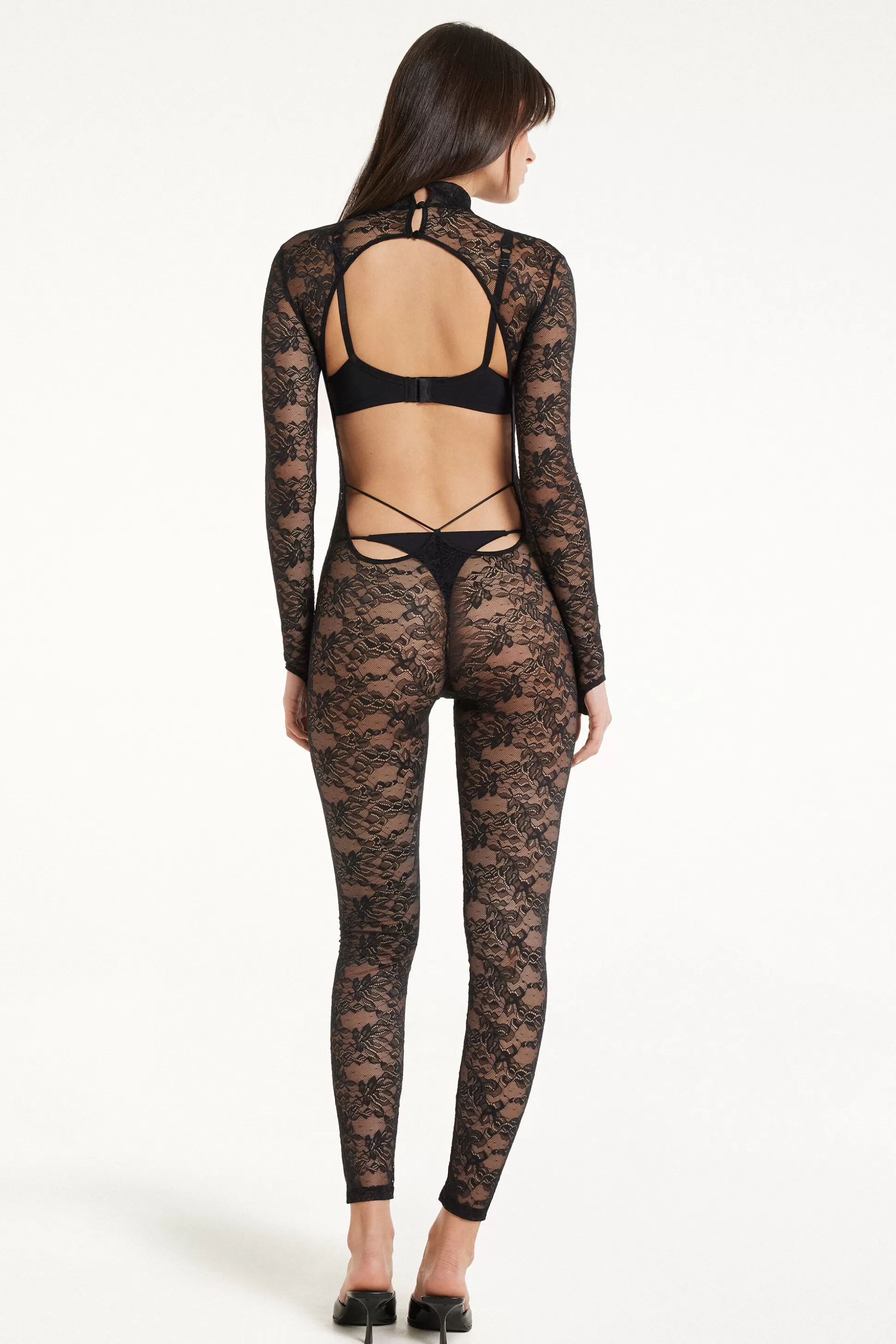 Tuta Manica Lunga In Pizzo Lovely Dark Lace - Canotte E Top - Donna | >Tezenis Online